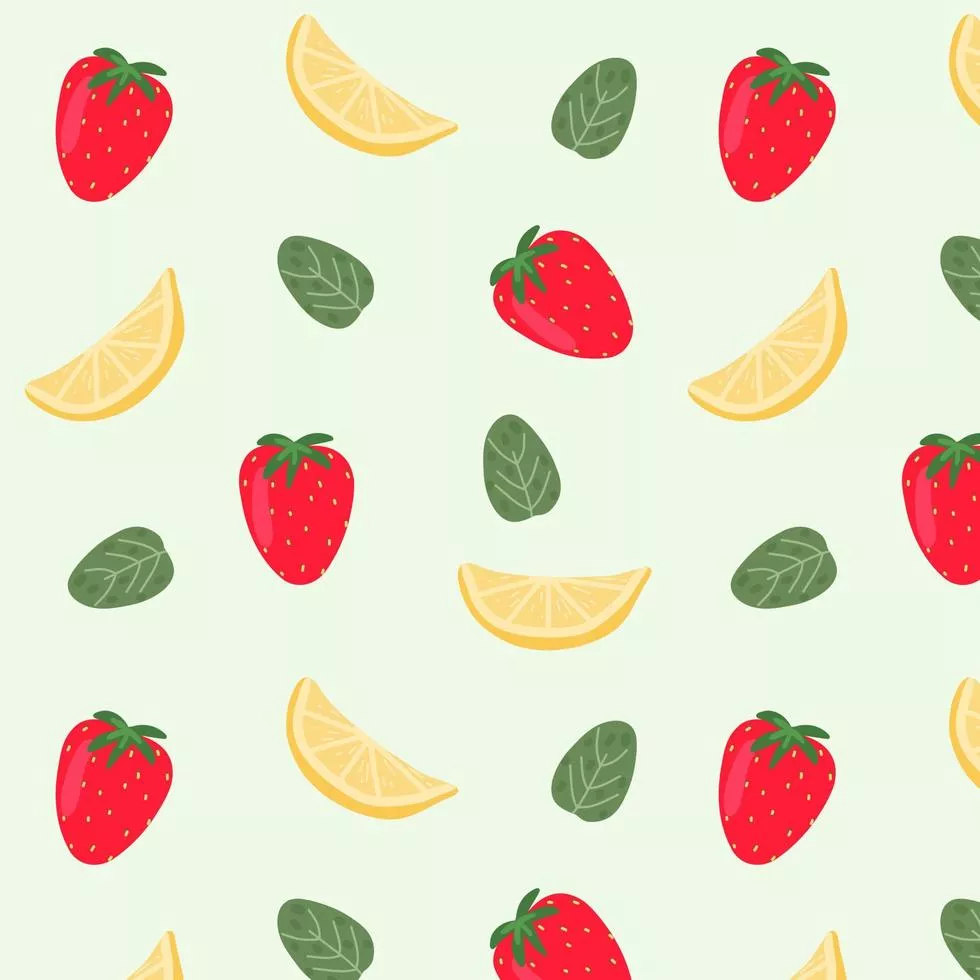 Strawberry and lemon pattern. Vector