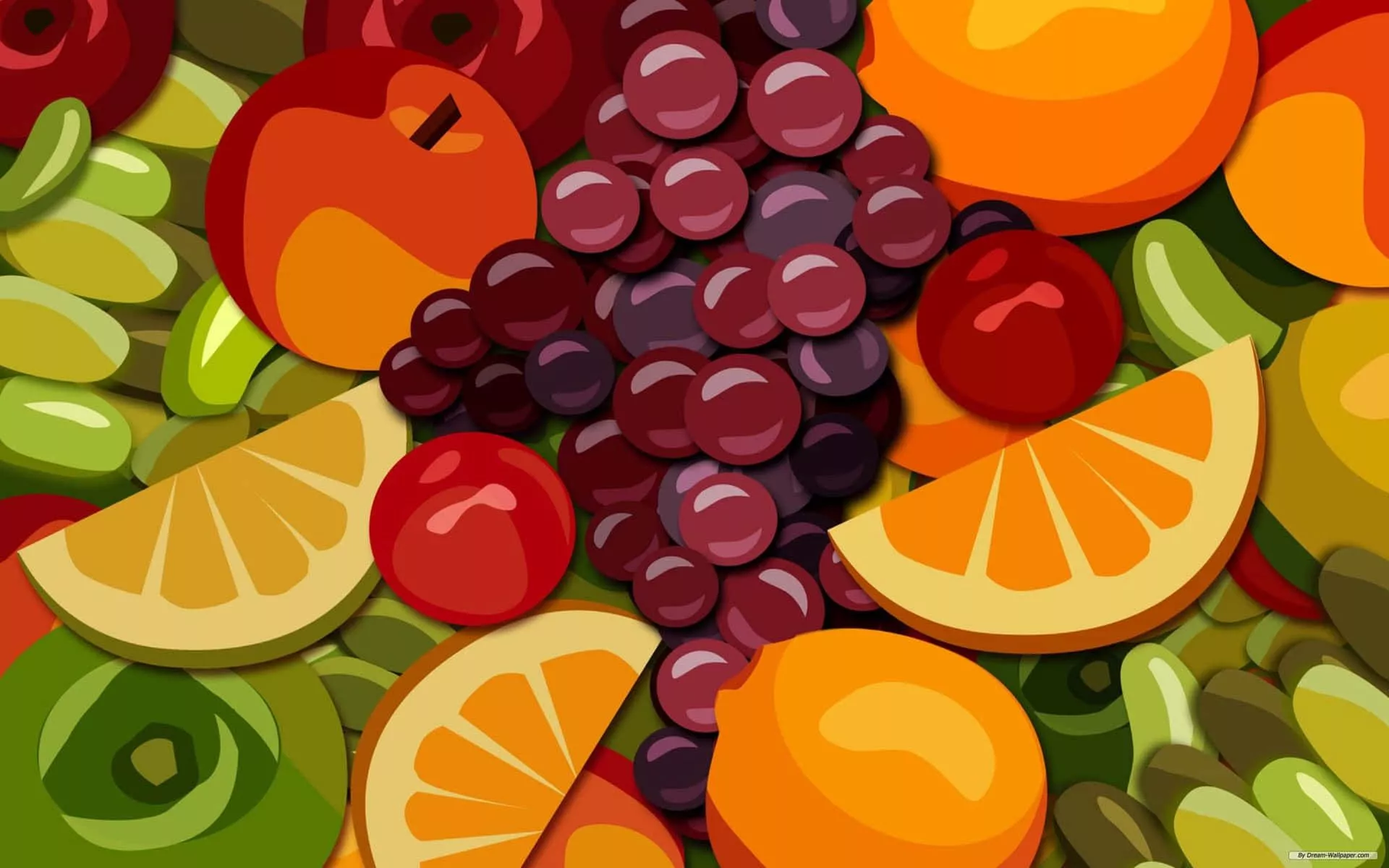 Fruity Food Vector Art Background