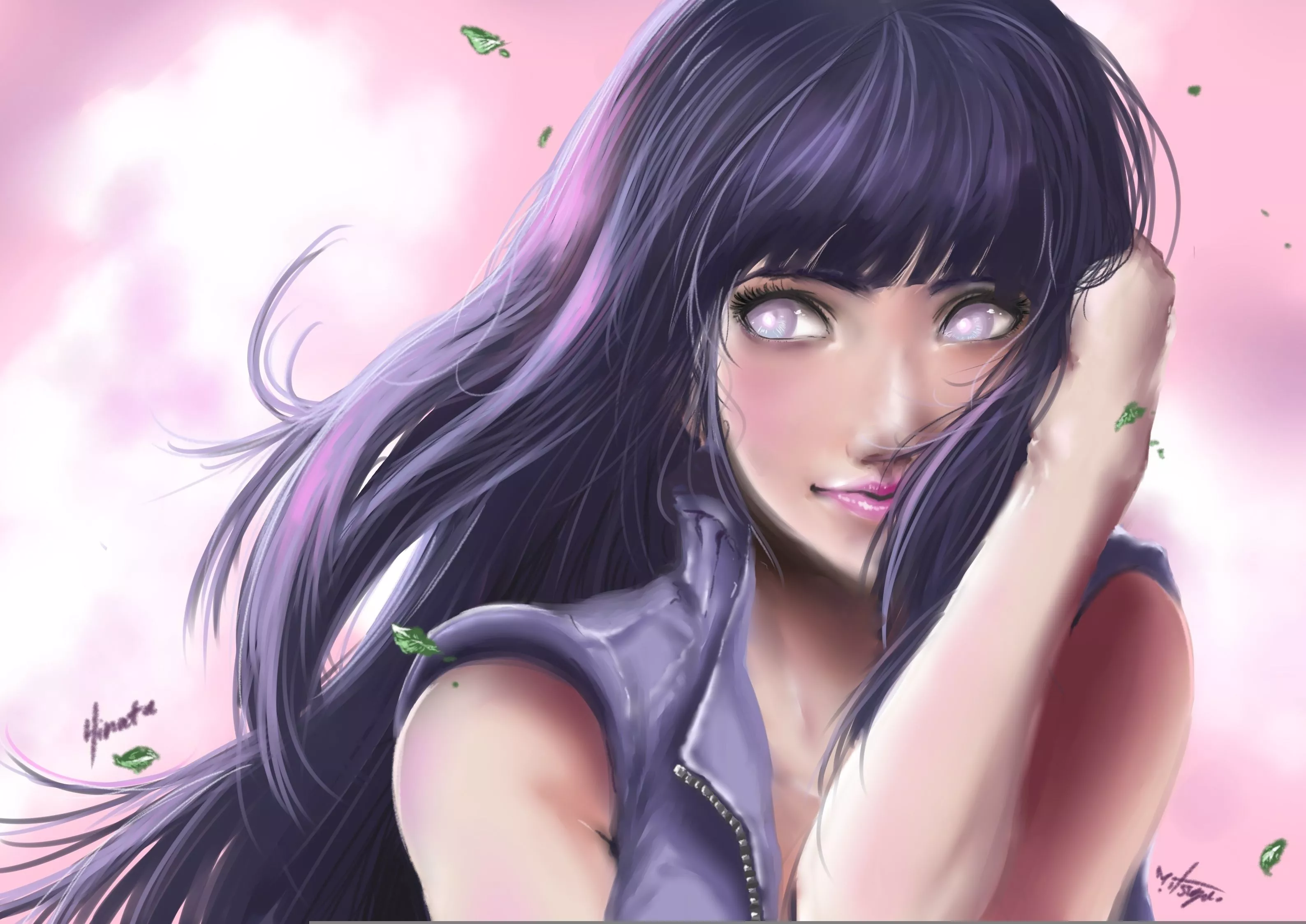 Wallpaper naruto, art, Hinata Hyuga