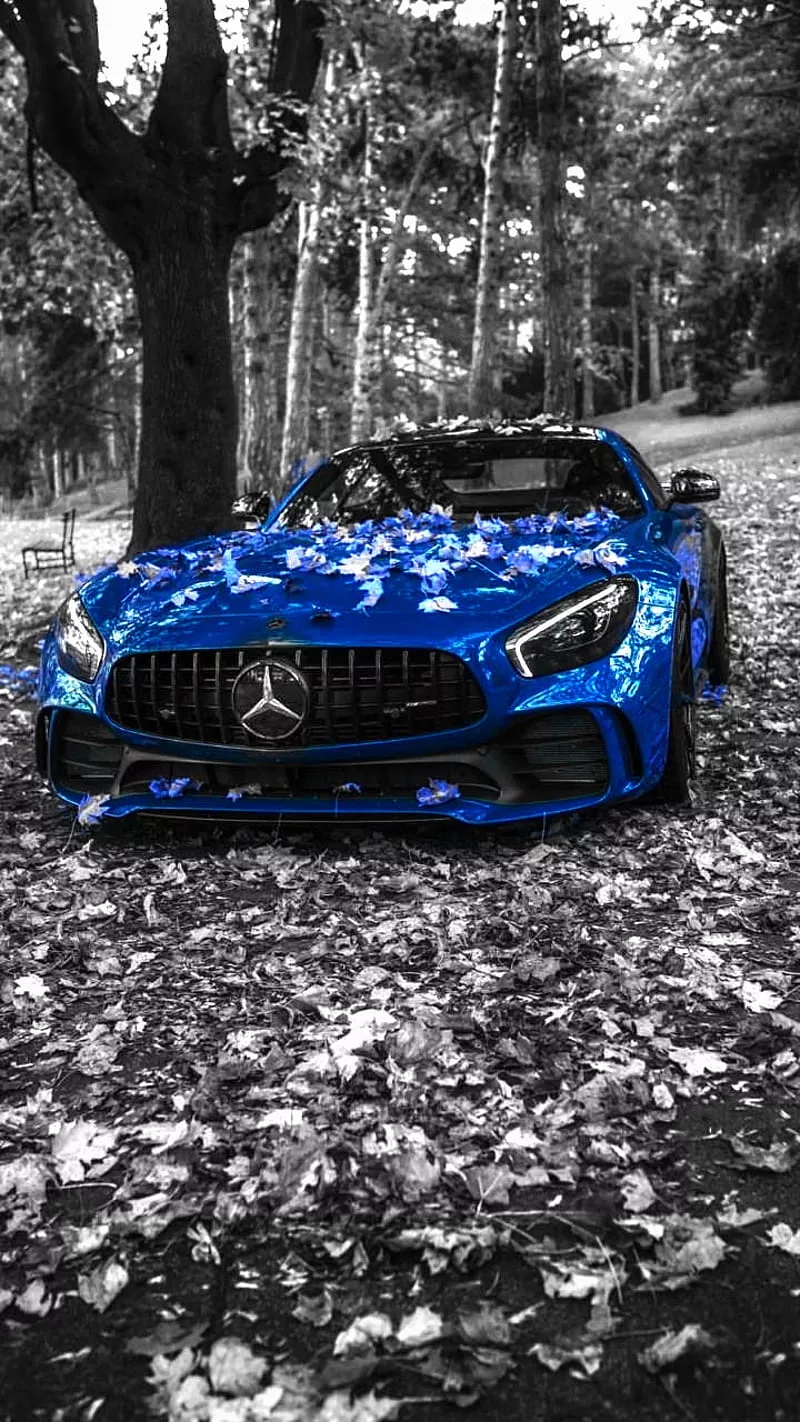 Mercedes, benz, blue, HD phone