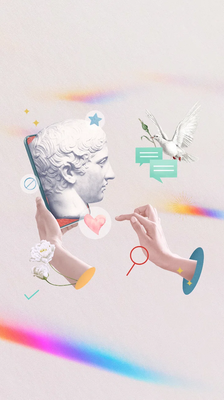 Greek God statue iPhone wallpaper