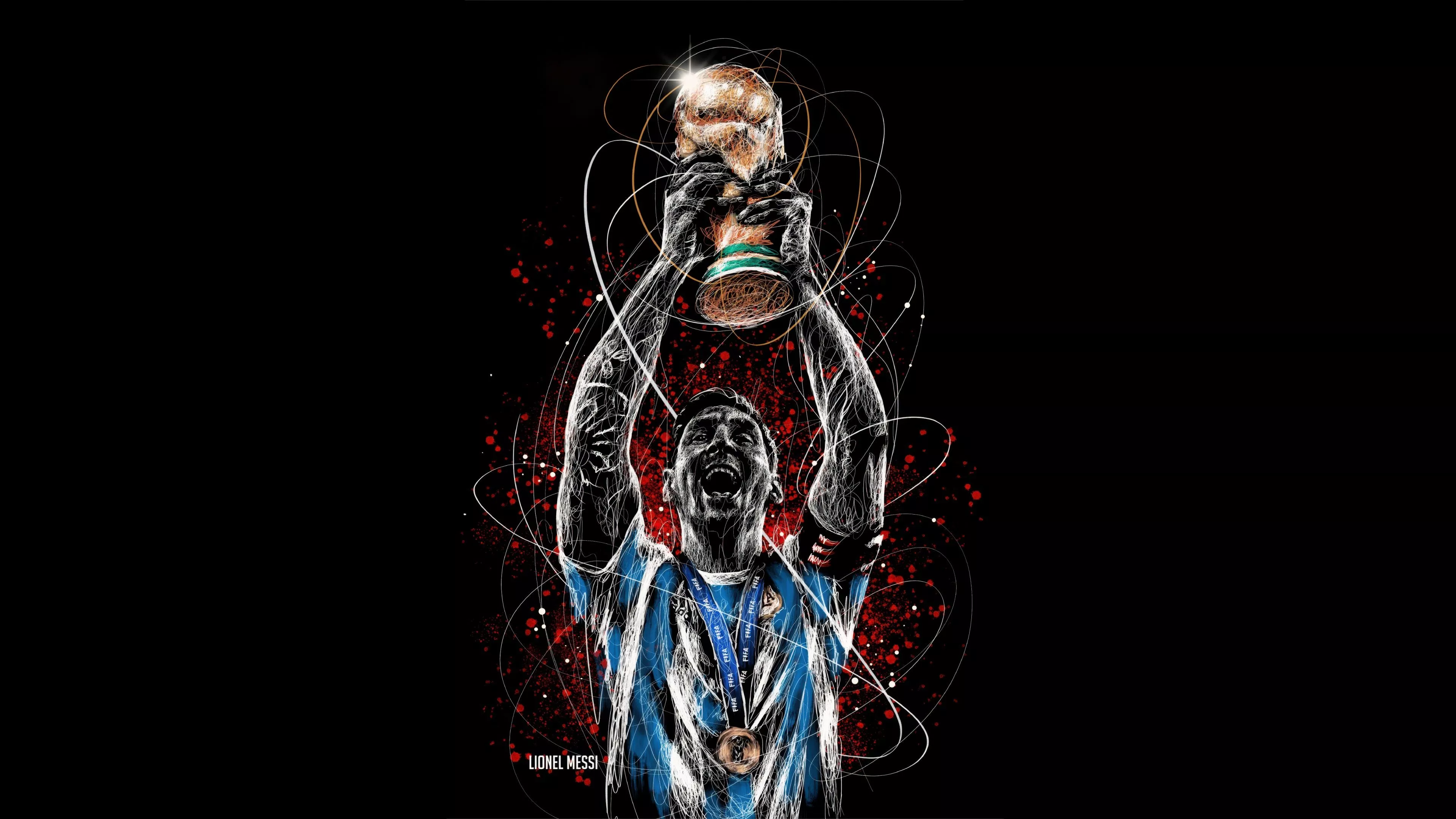 Lionel Messi Wallpaper 4K, World Cup 2022, Black background