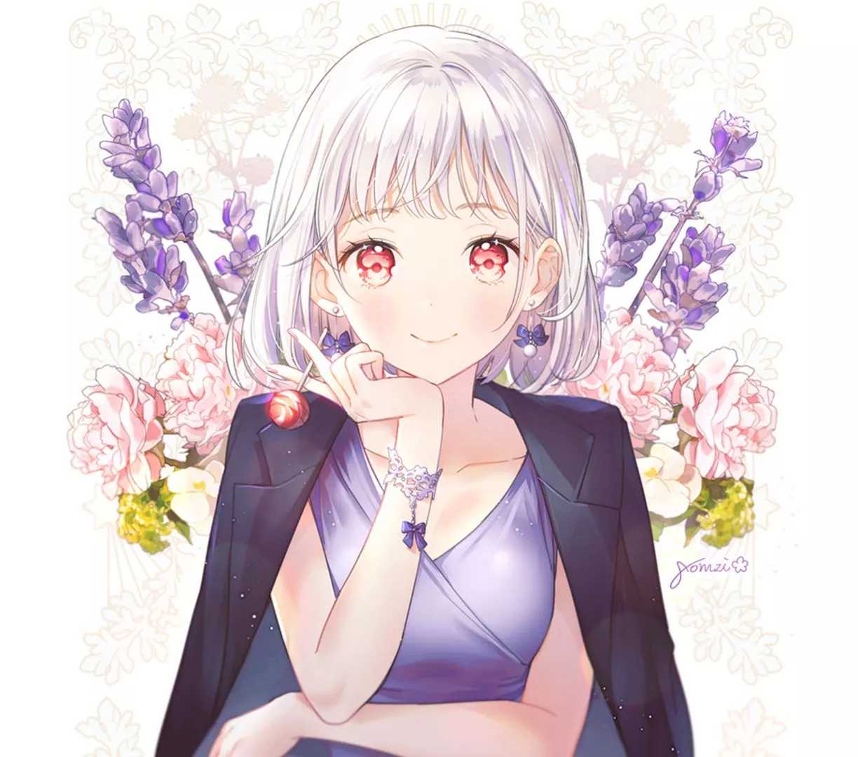 Wallpaper beautiful, red eyes and white