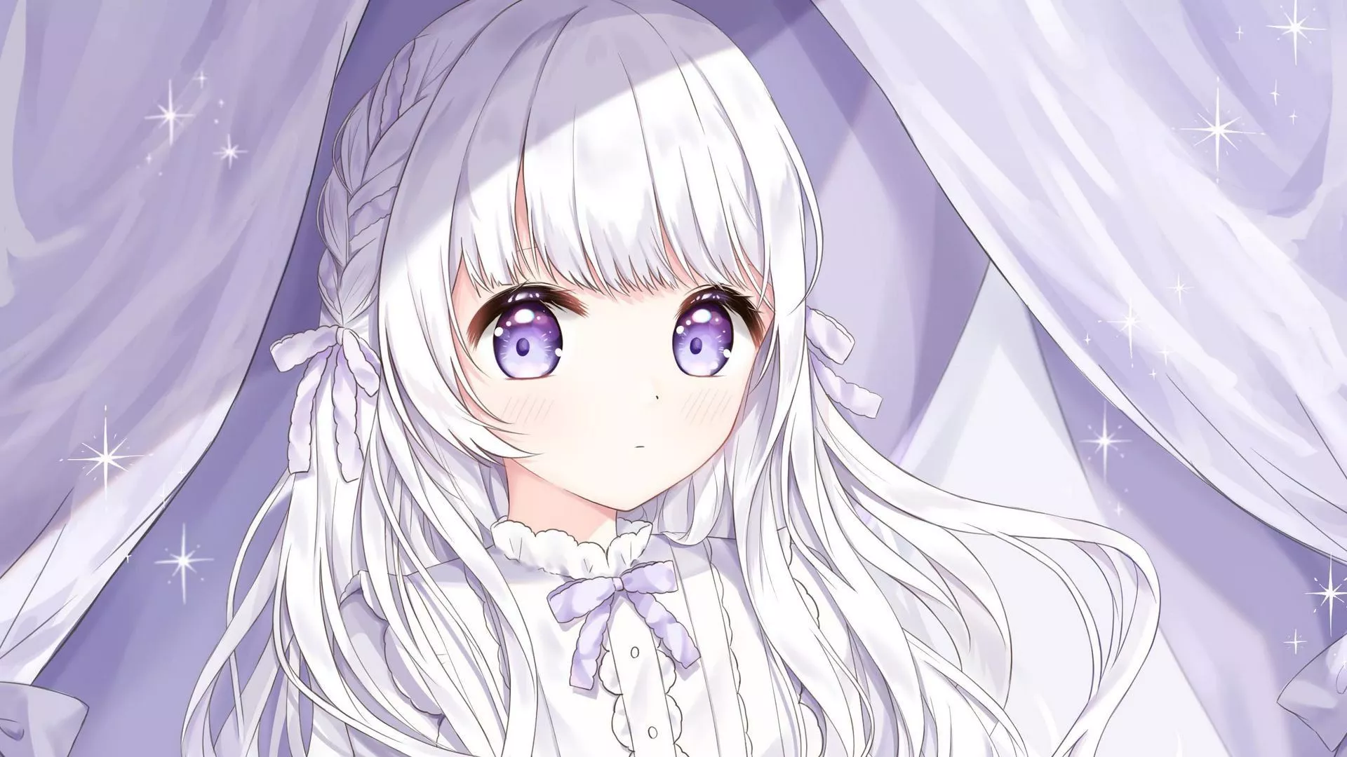 Light Purple Eyes White Hair Dress