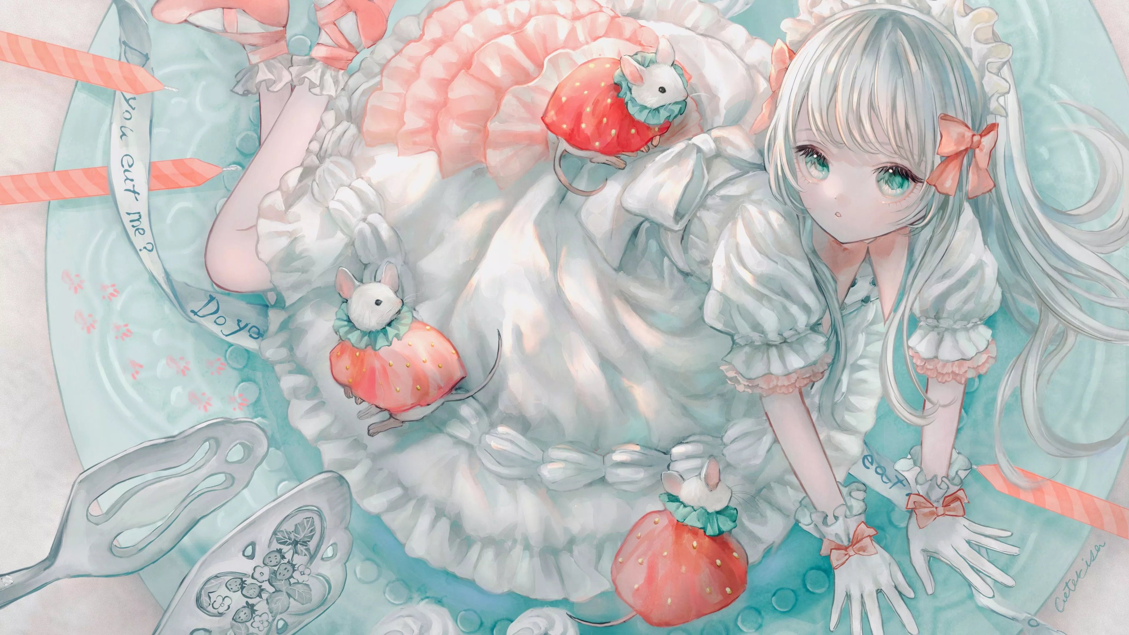 Blue Eyes White Hair Anime Girl Toys