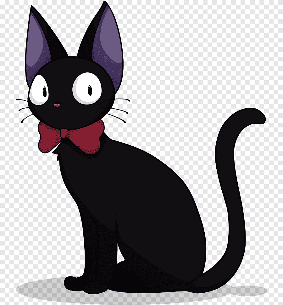 Black cat illustration, Jiji Cat T