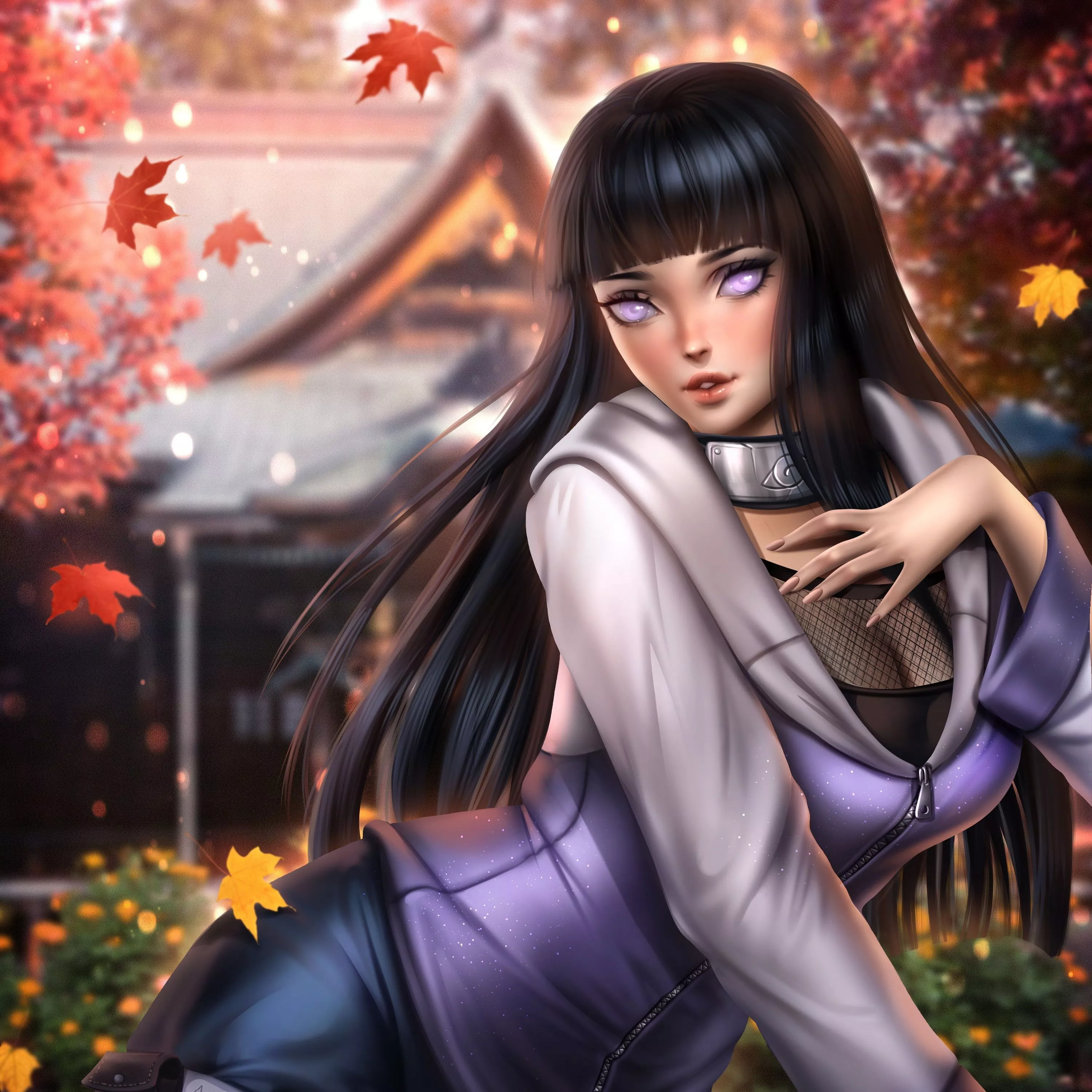 Wallpaper Girl, Leaves, Naruto, Naruto