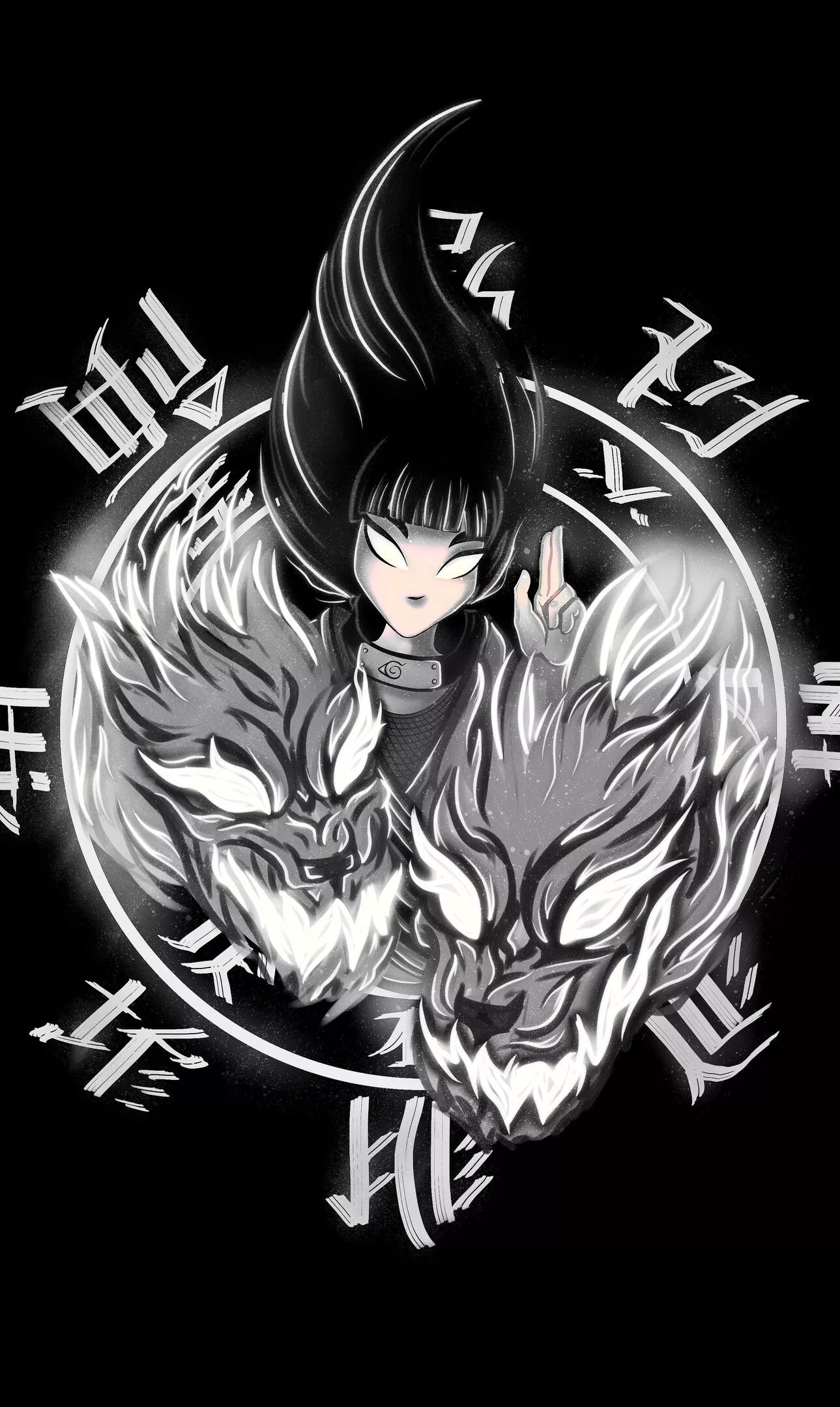 Hinata Hyuga fan art, mobile wallpaper