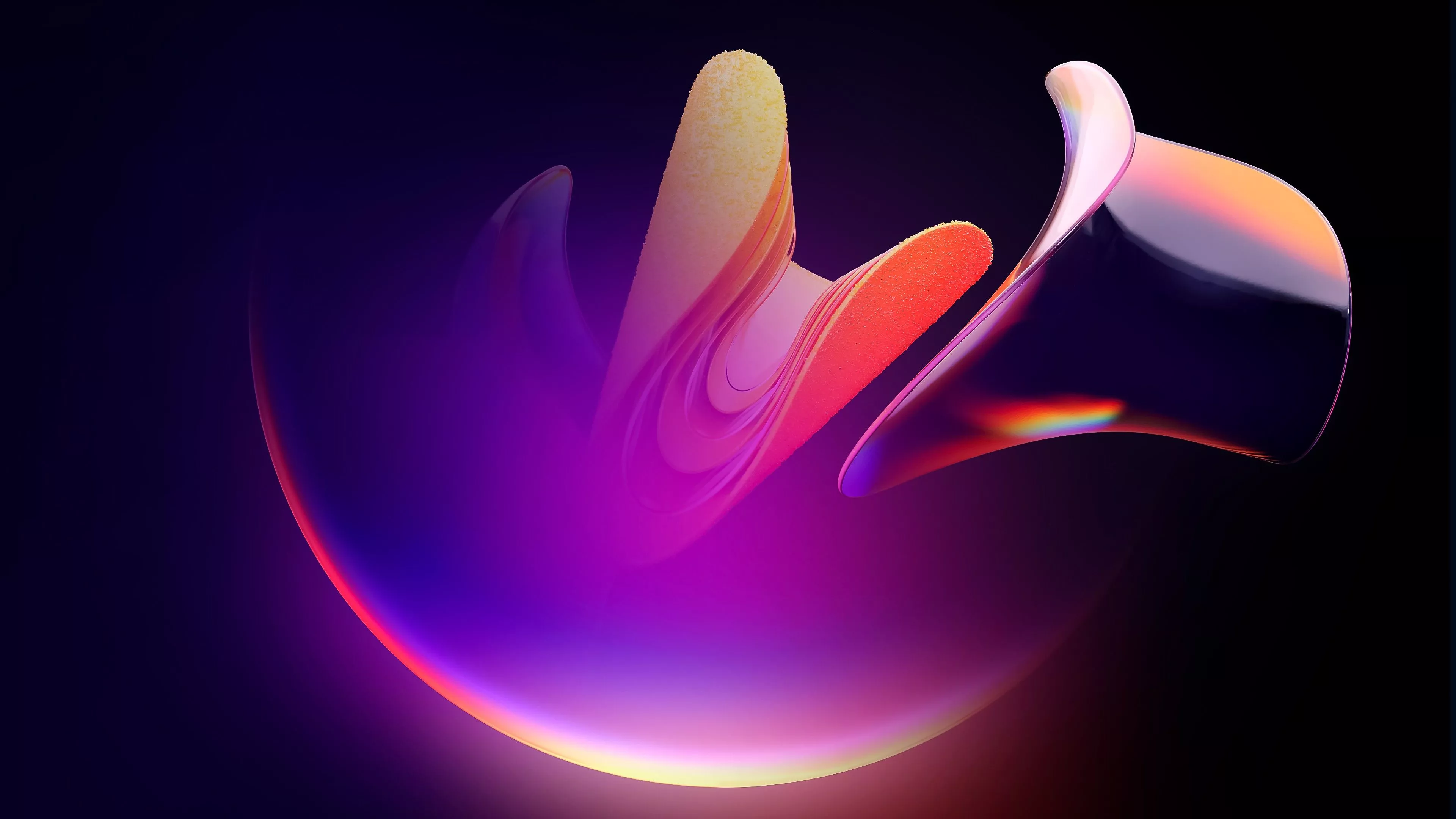 Purple Yellow Artistic Digital Art