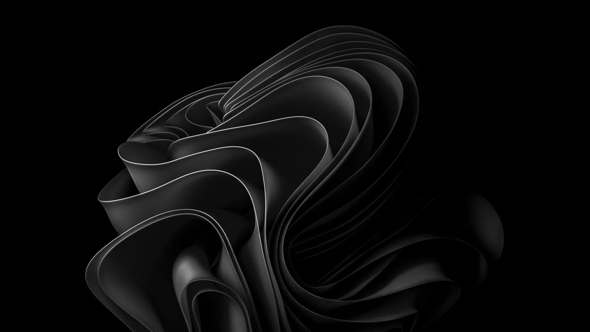 Black Abstract Bloom 4K Wallpaper