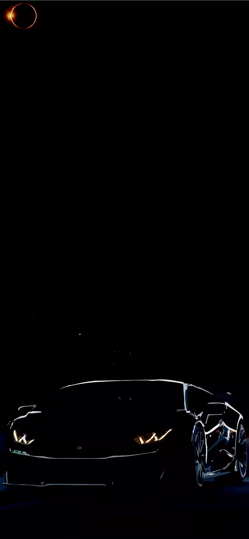 Lambo hole punch, black, car, lamborghini, neon, night, planet, space, vehicle, HD phone wallpaper