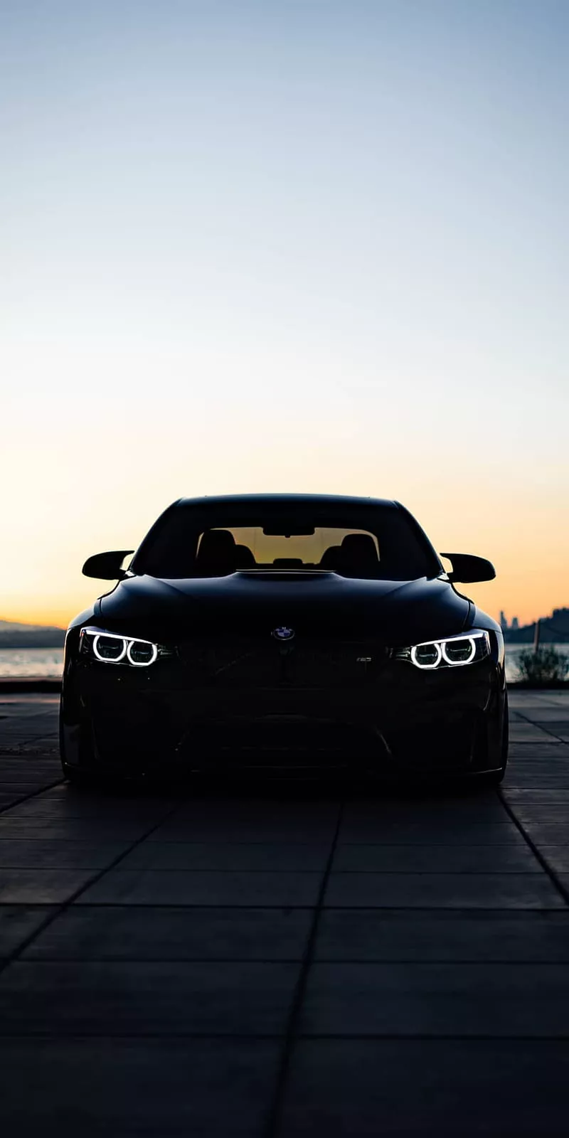 Bmw, headlights, lights, car, dark, HD wallpaper