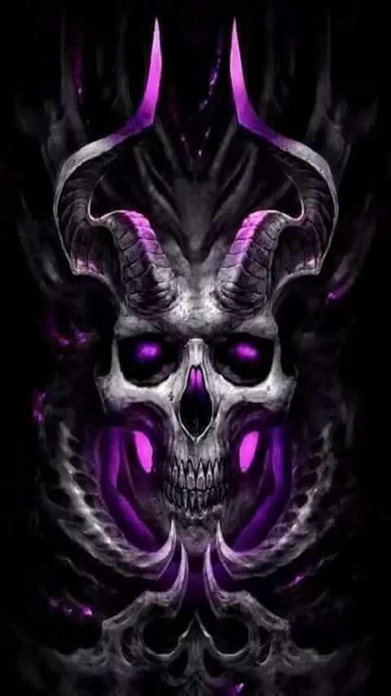 Amethyst Demon, dark, gothic, punk, skull, HD phone wallpaper