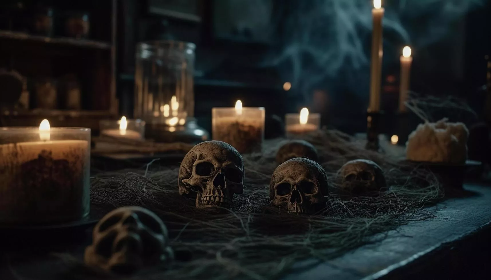 Spooky Halloween decoration candle