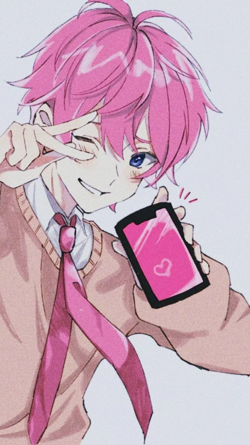 Cute boy, anime boy, anime pink, anime