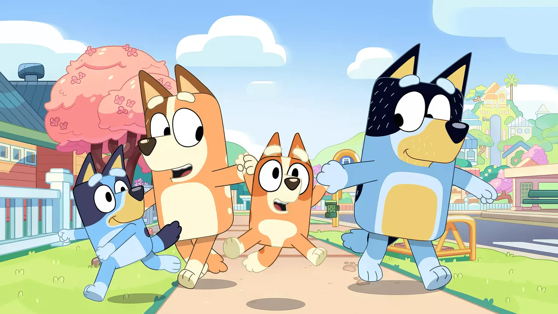 Bluey and Friends HD Wallpaper for Desktop