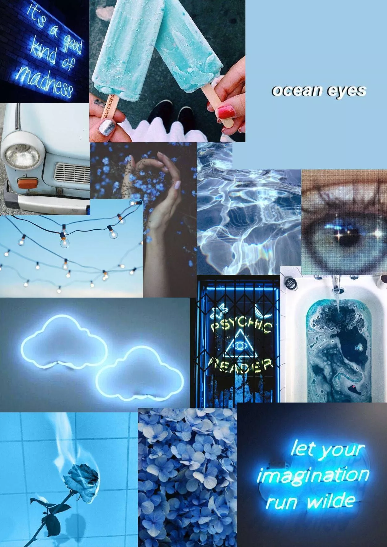 Cute Blue Aesthetic Stuff Collage
