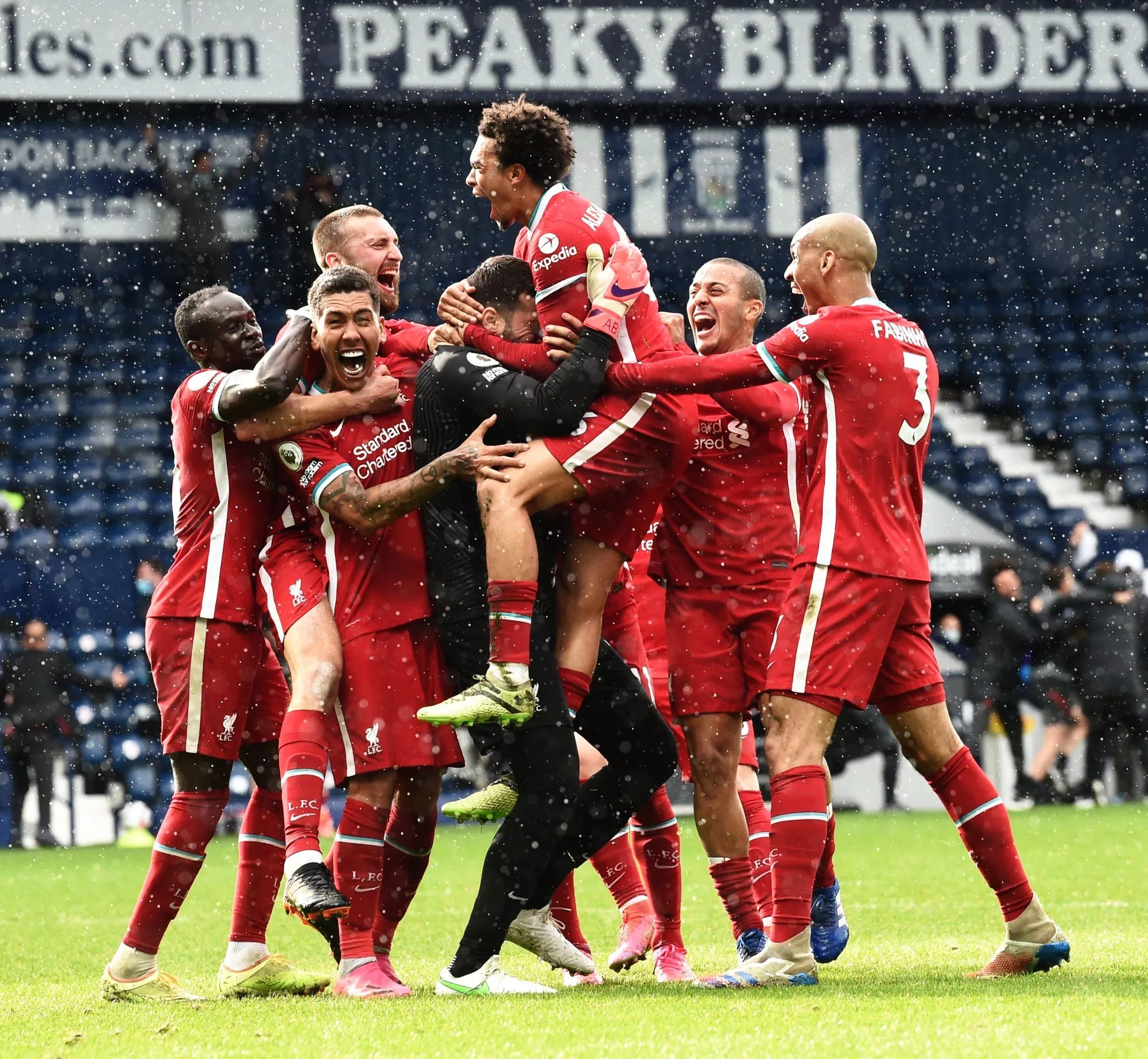 goal celebration as teammates