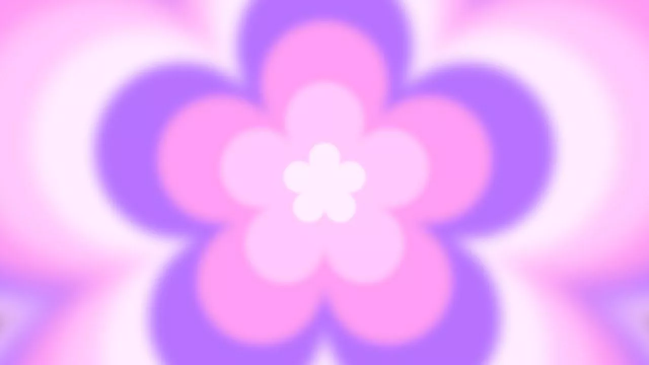 4K 1 Hour Pink Purple Aura Flower