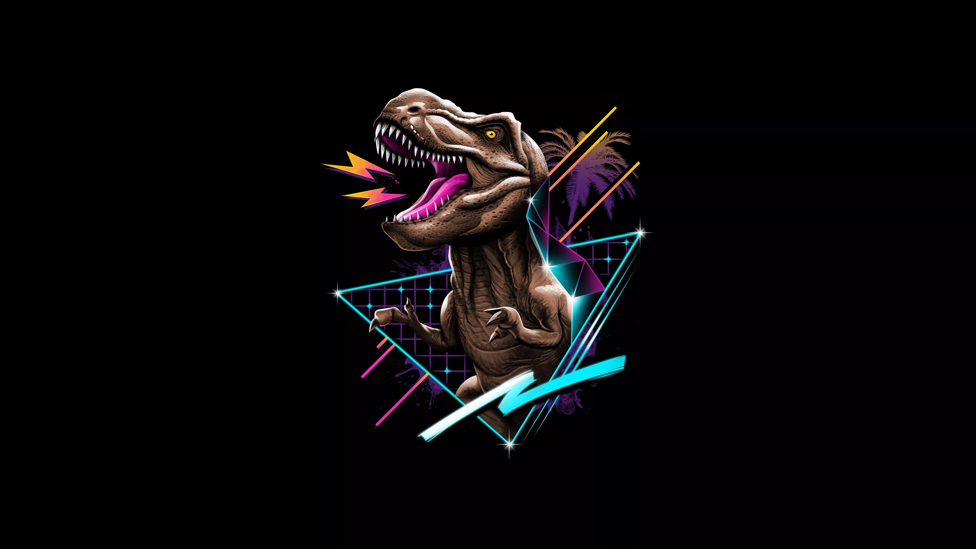 Tyrannosaurus Rex Dinosaur Retrowave