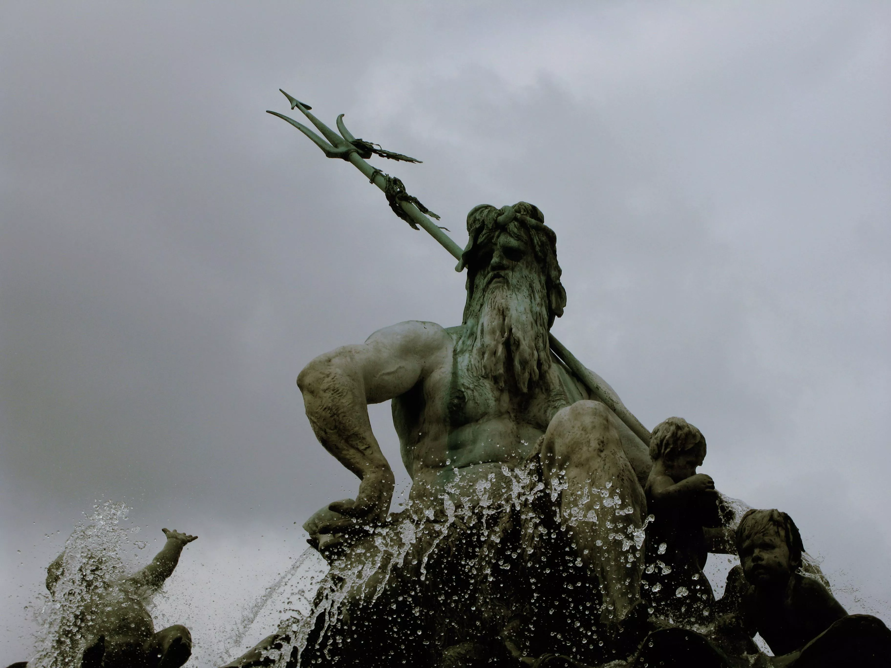 Clouds over Poseidon Statue · Free