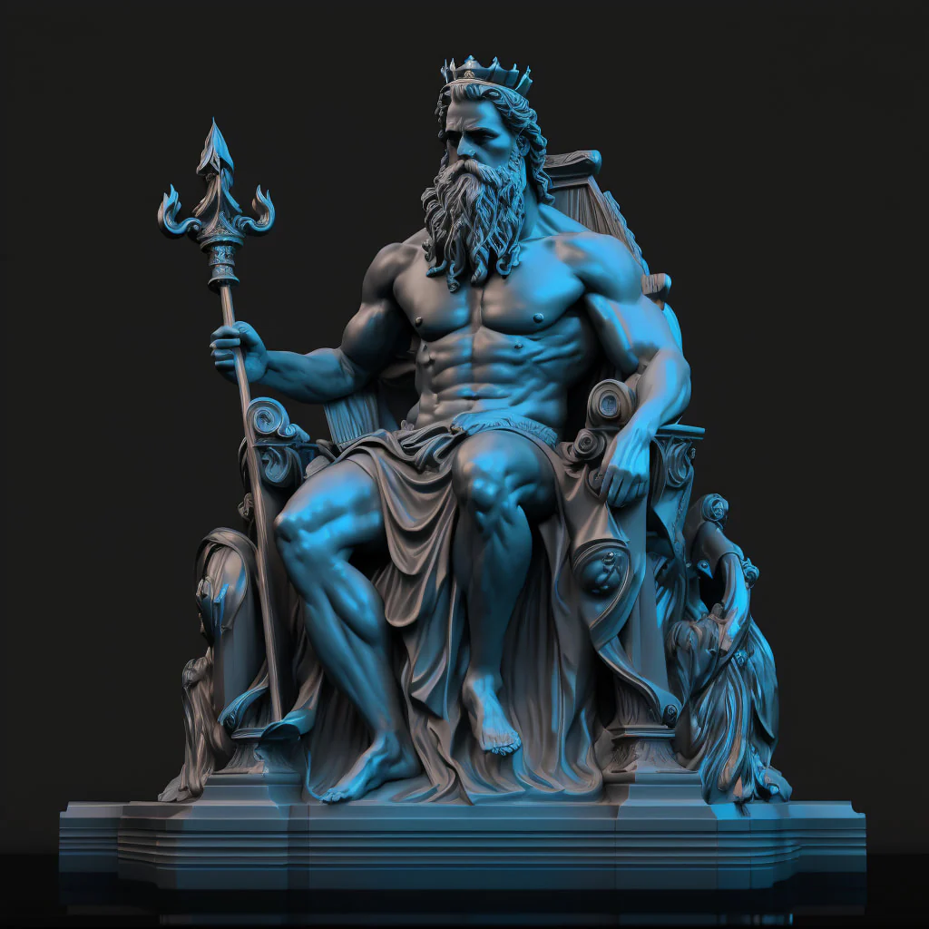 Blue Poseidon Wallpaper, Greek