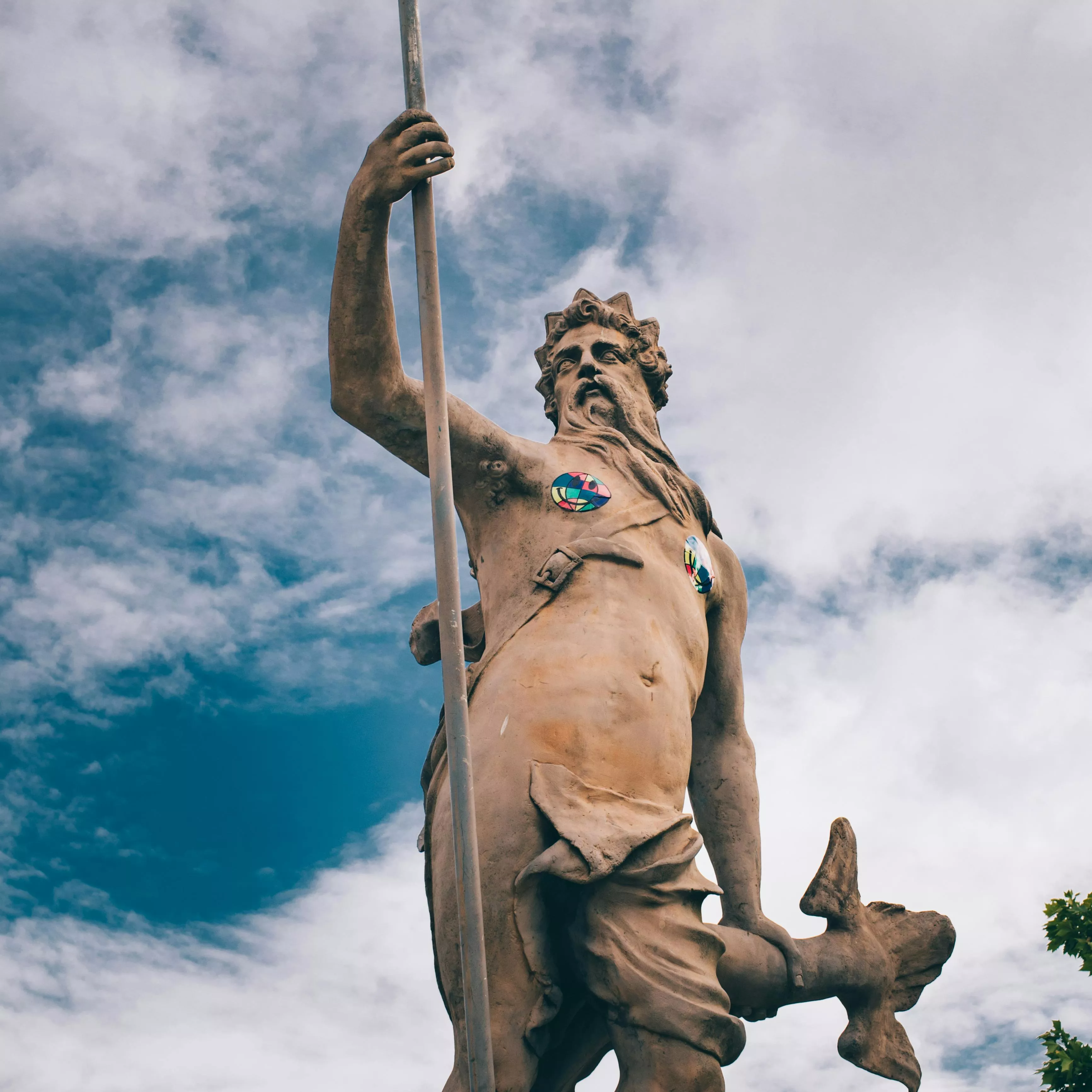 Clouds over Poseidon Statue · Free