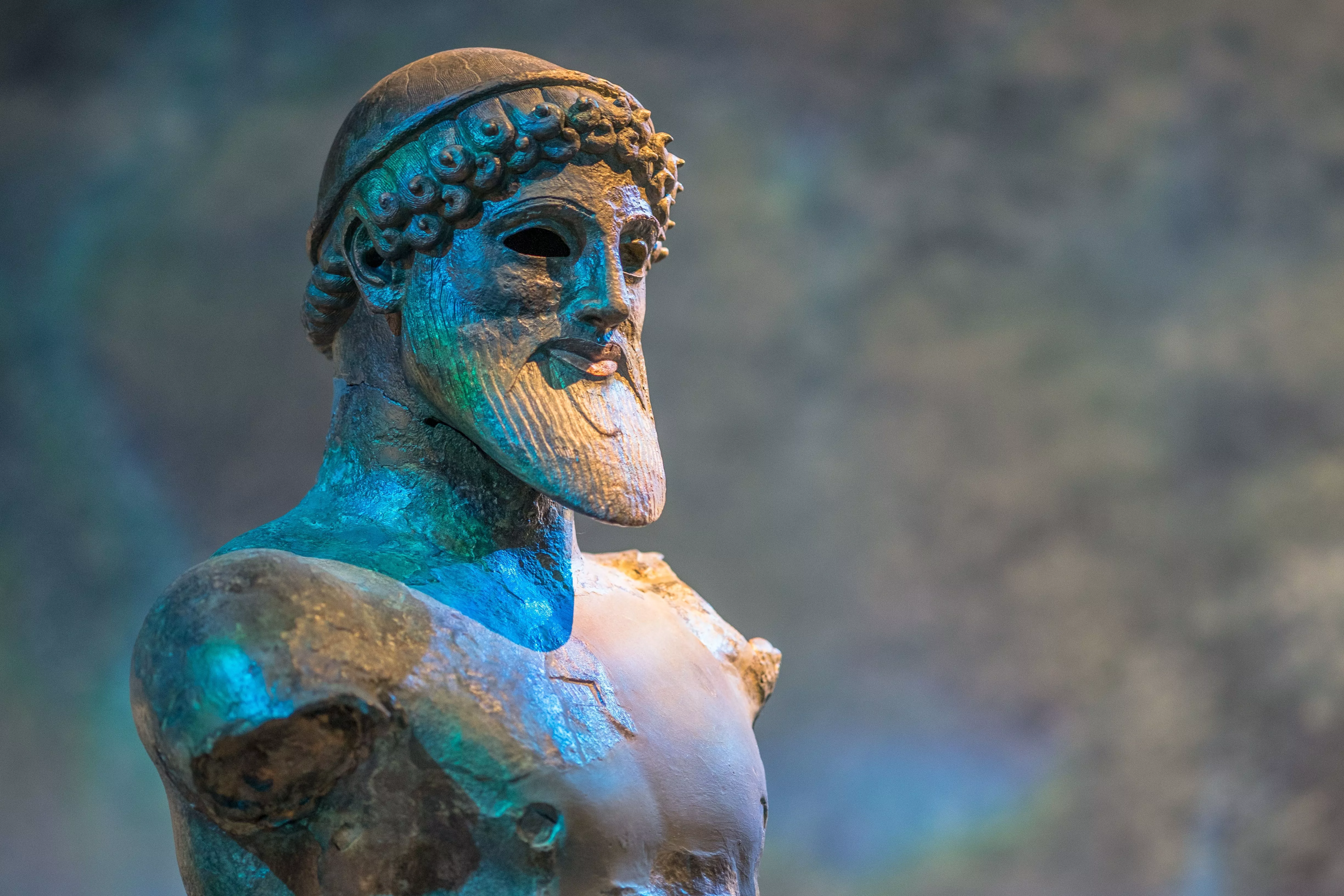 Bust God Poseidon Man Made Statue 4k