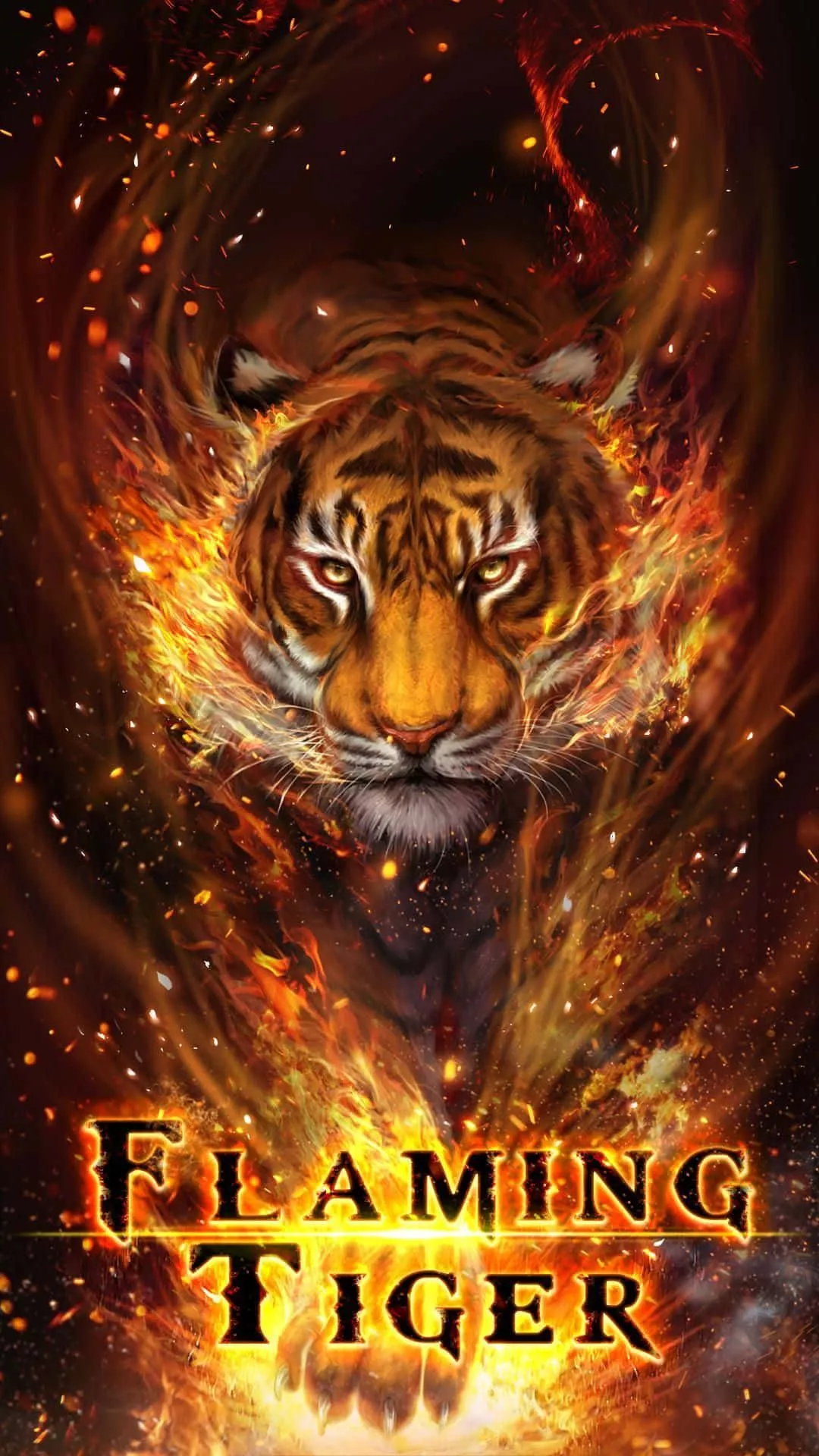 Download Cool Fire Tiger Wallpaper