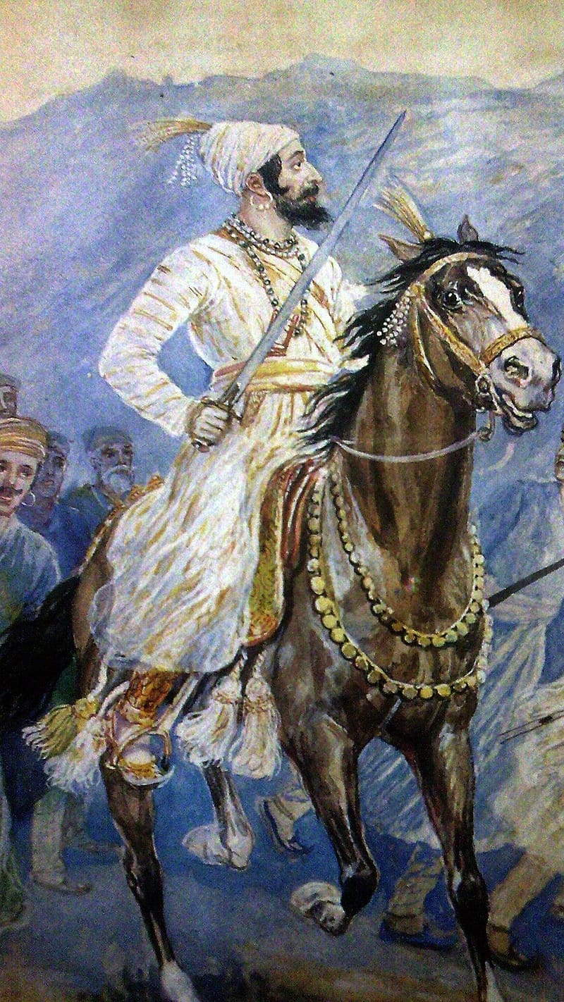 Shivaji Maharaj, Oil Painting, shivaji