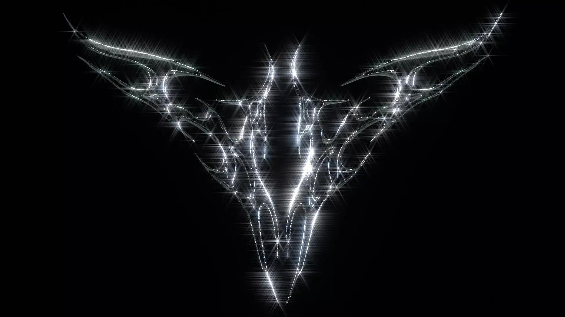 Tribal Wings Chrome Type Goth Grunge
