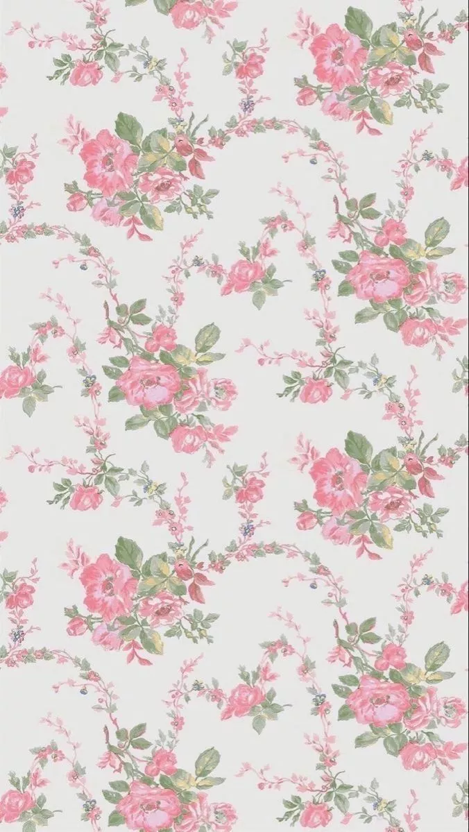 cute pink floral coquette phone background