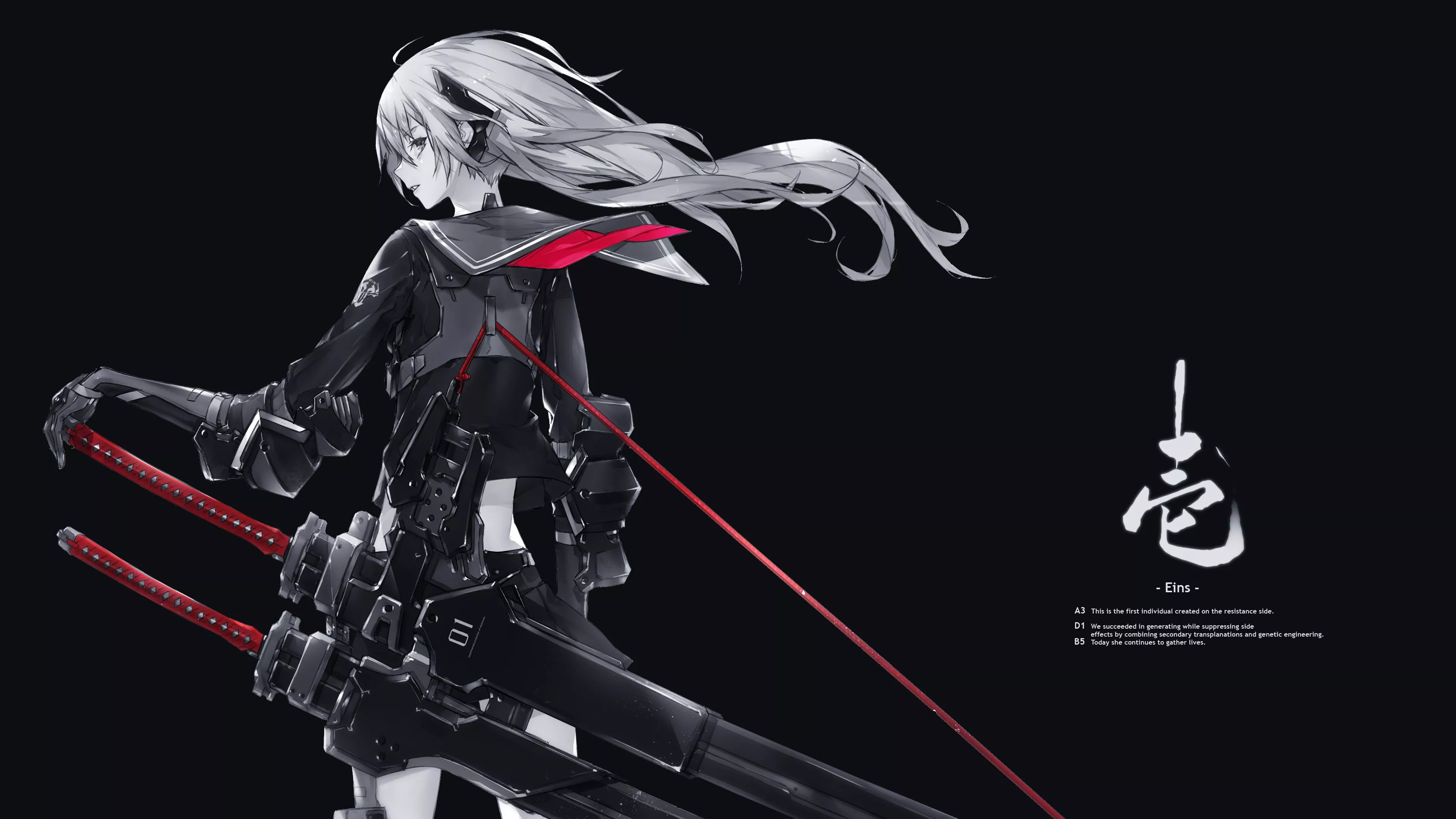 Katana Anime Girl 4K Wallpaper. HD
