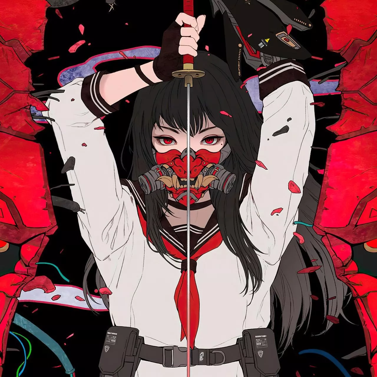 Samurai Wallpaper 4K, Katana girl, Anime girl