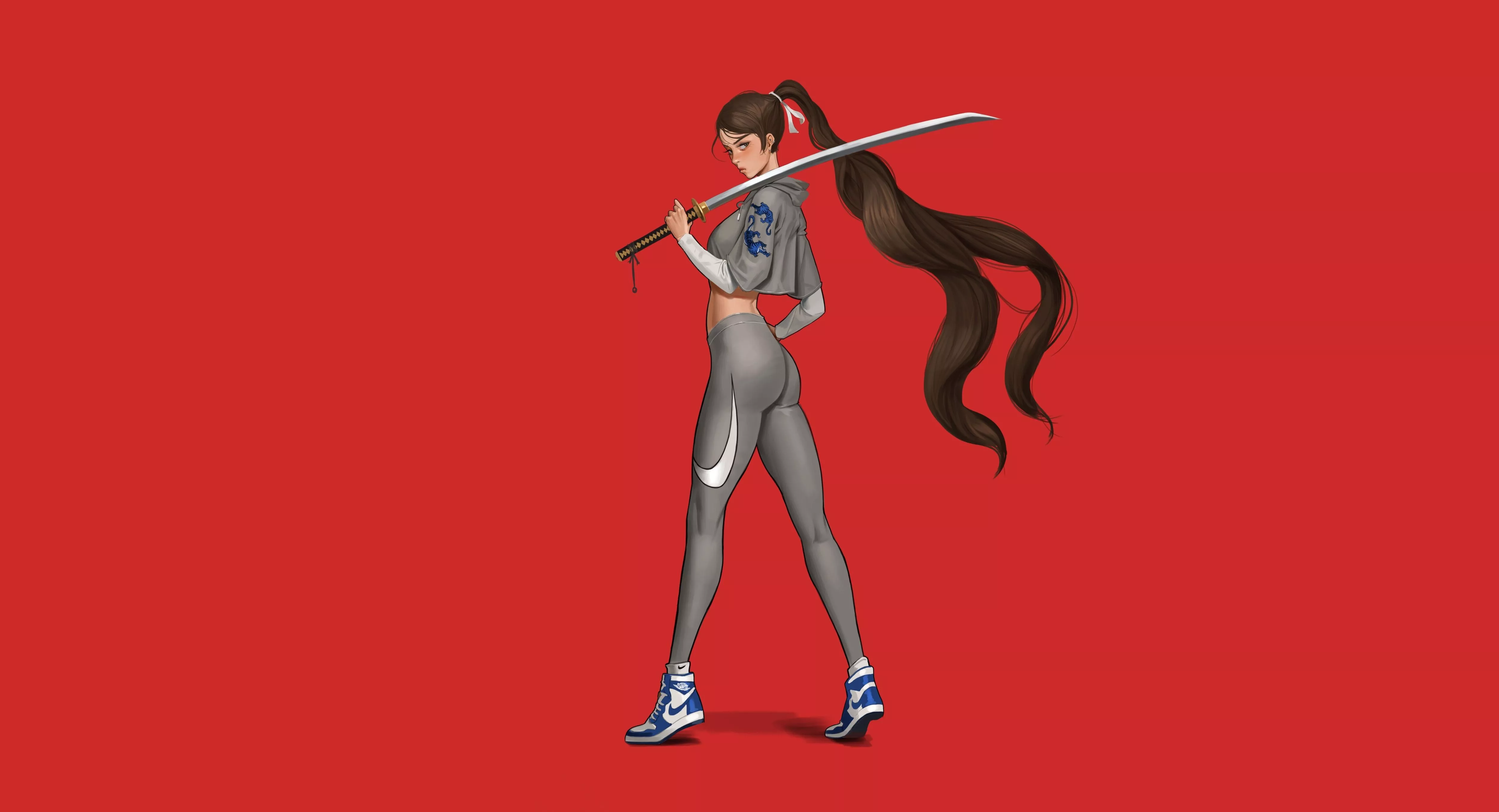 Anime Girl With Sword Wallpaper, HD