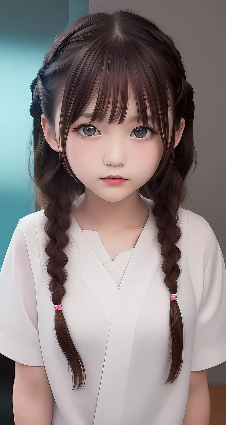 HD wallpaper: AI art, The Girl in the Mirror, students, Double pony tail