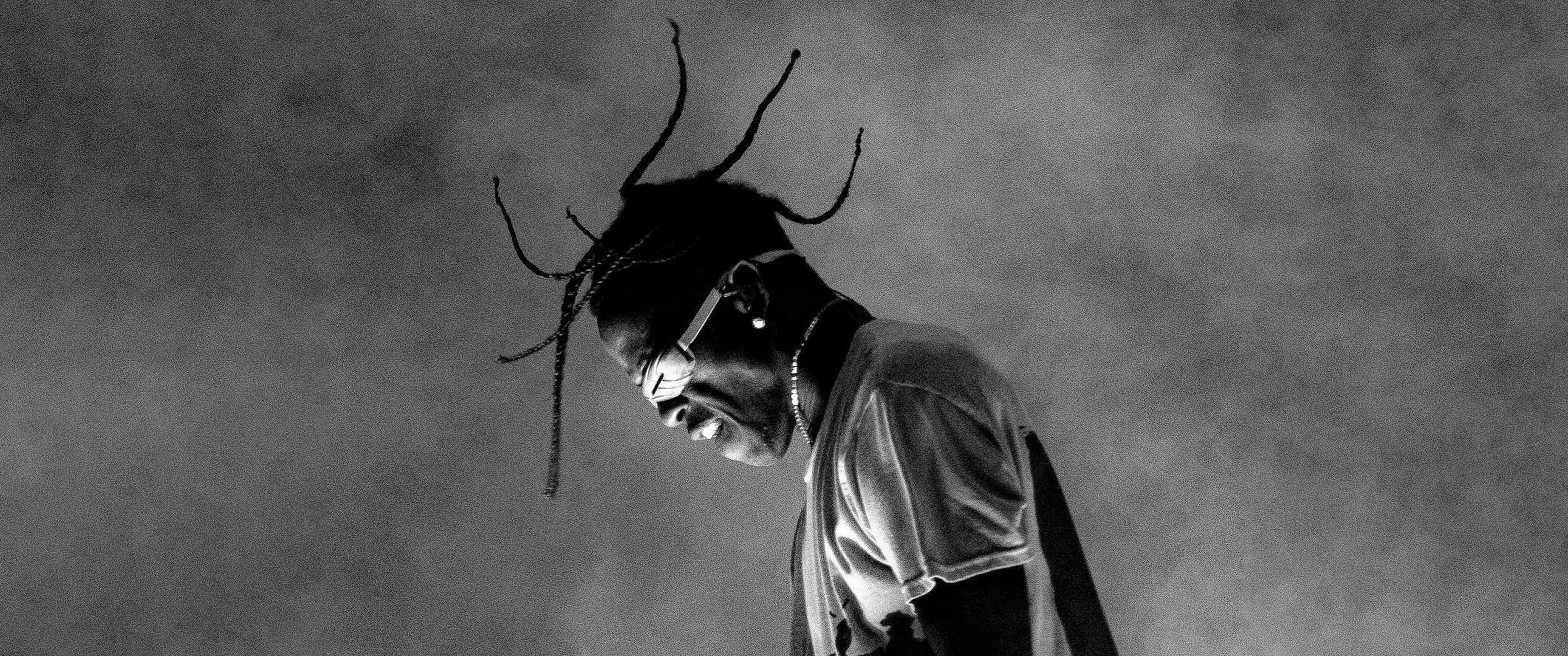 Travis Scott Wallpaper 4K, Monochrome