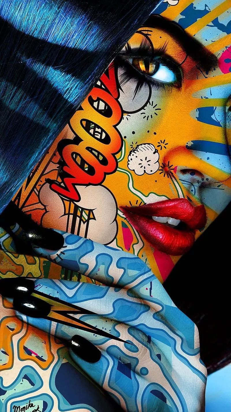 Face art, beauty, colorful, desenho