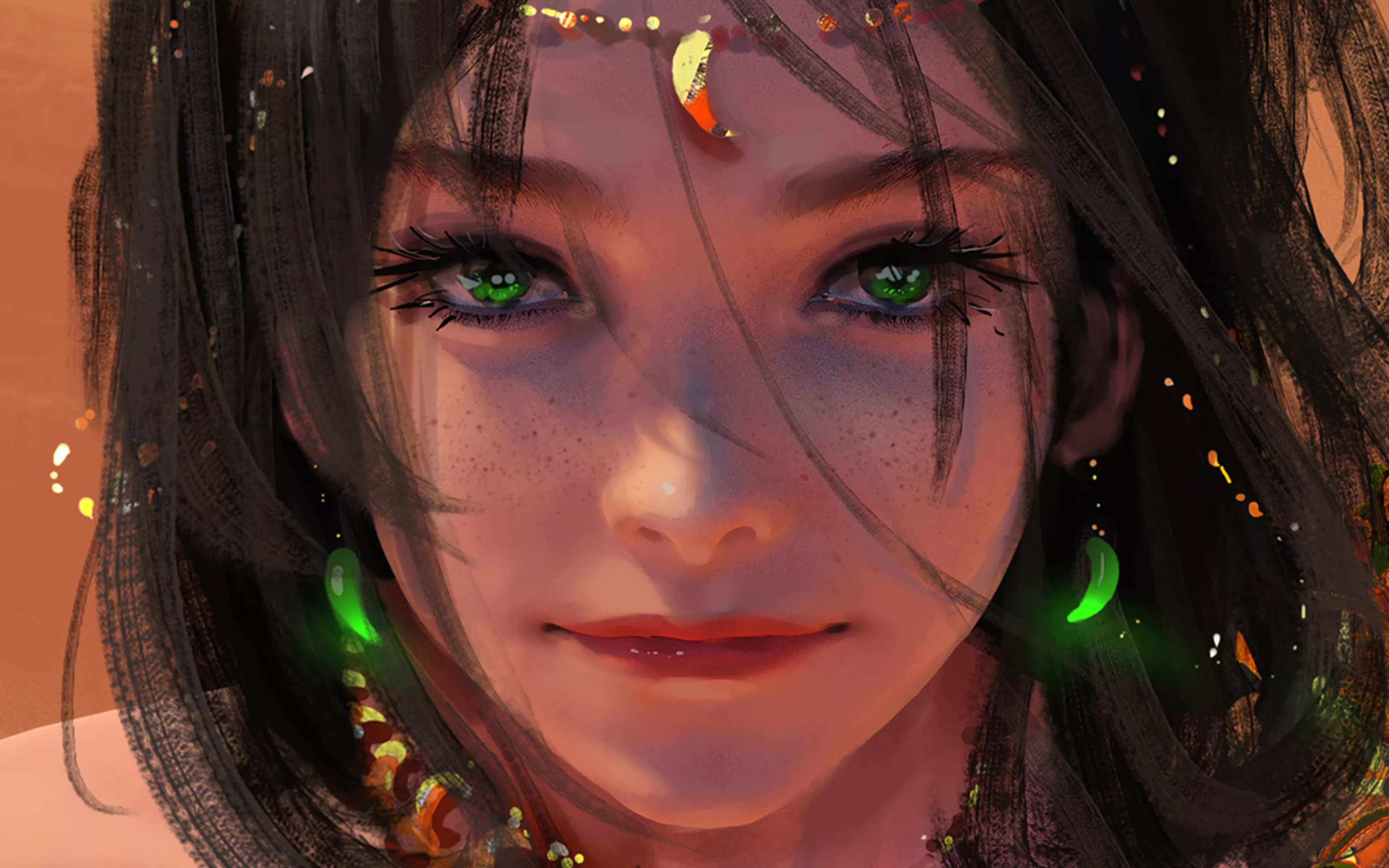 Art Girl Face Digital Drawing Paint