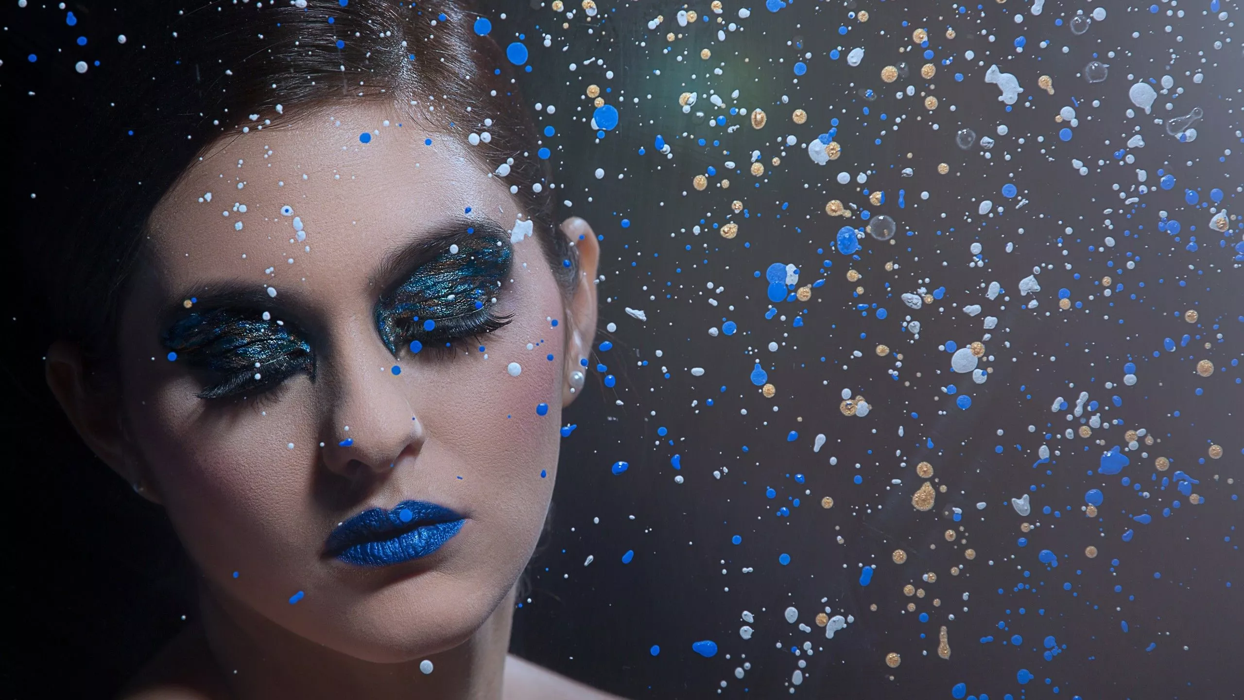 Paints Drops On Girl Face 4K HD