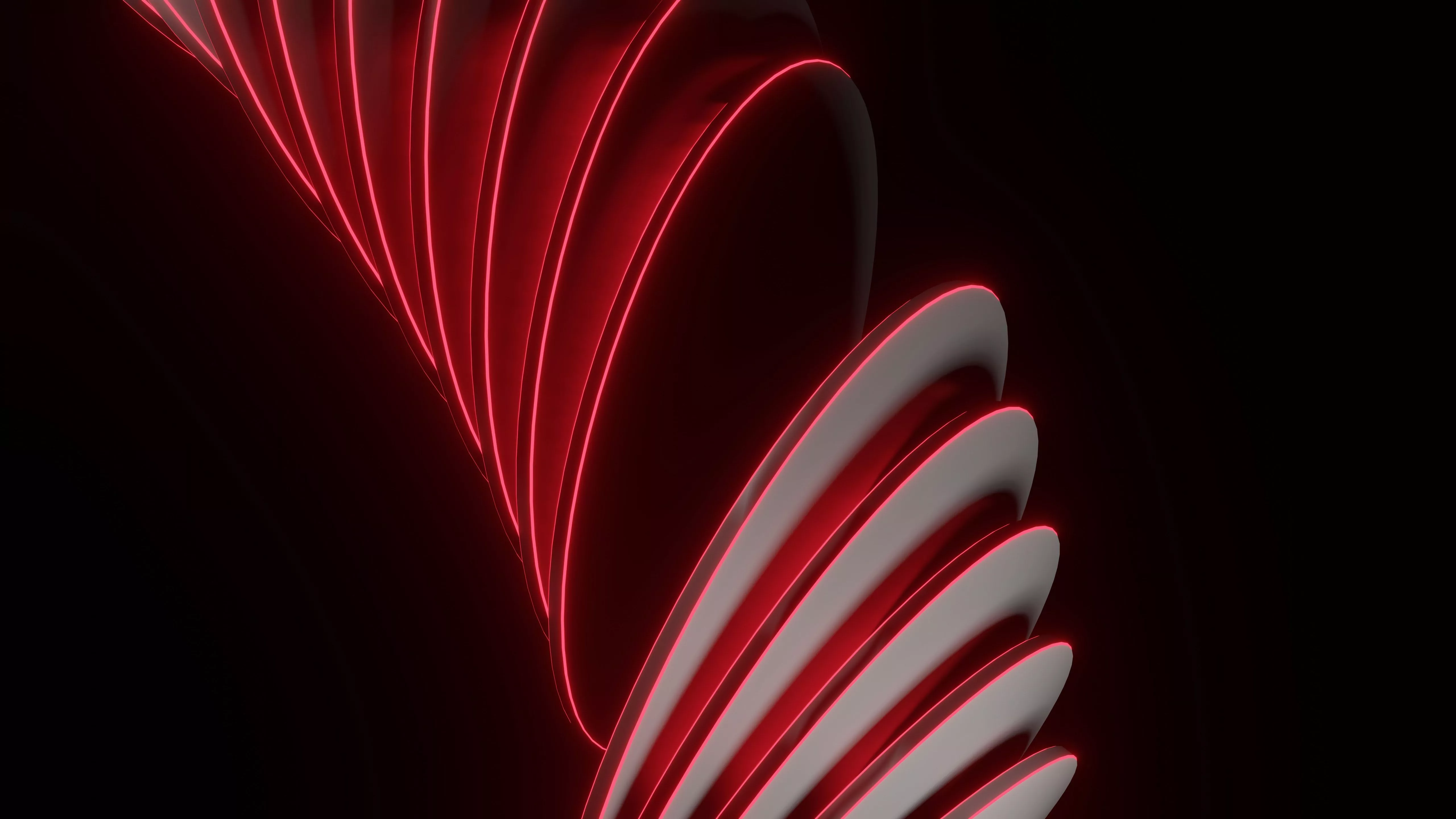Red 3D Design Art Black Background