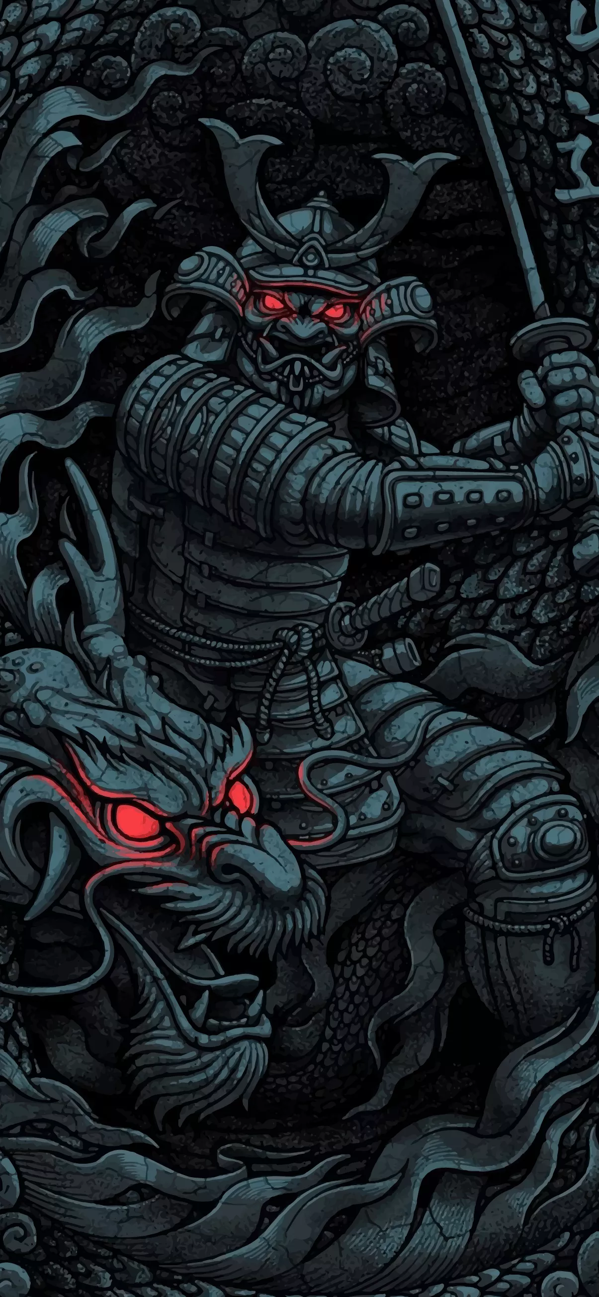 SAMURAI DRAGON WALLPAPER PHONE HD 4K