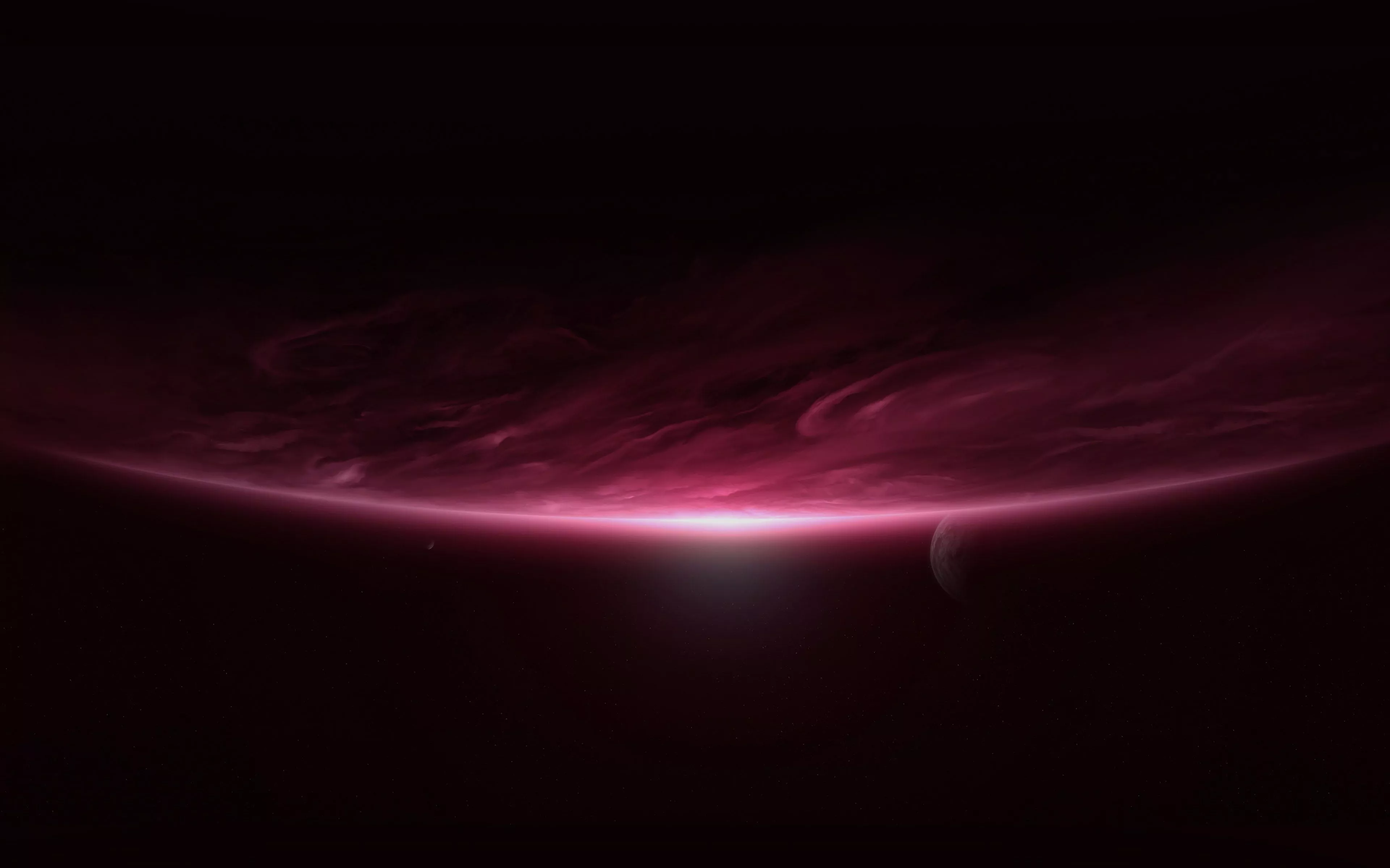Space Sunrise Red Dark Minimal