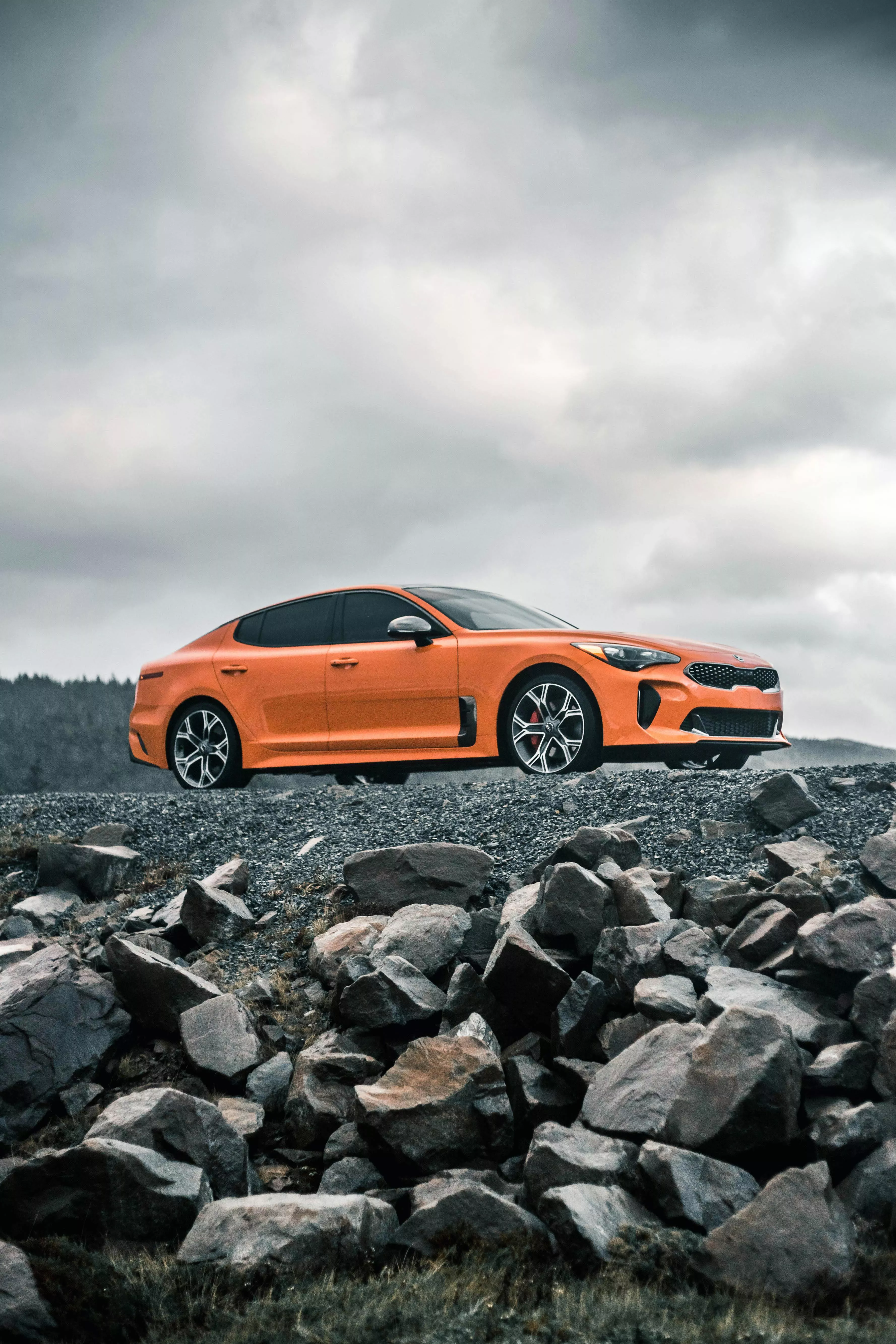 A Kia Stinger in Orange Color · Free