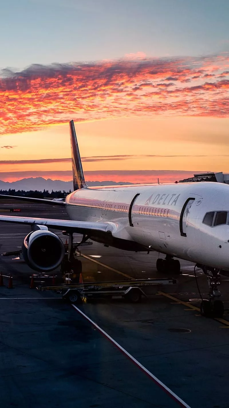 Plane, airport, jet, sky, sun, HD phone wallpaper