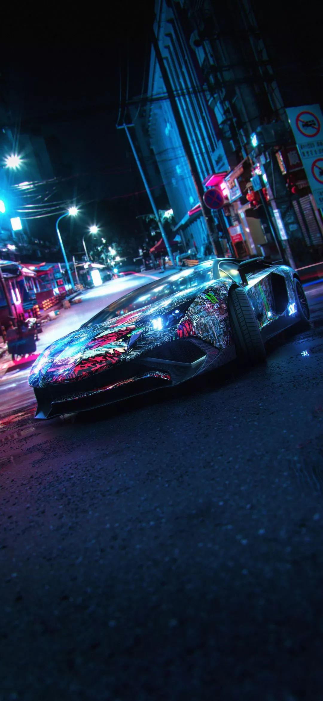 Wallpaper Cyberpunk Lamborghini