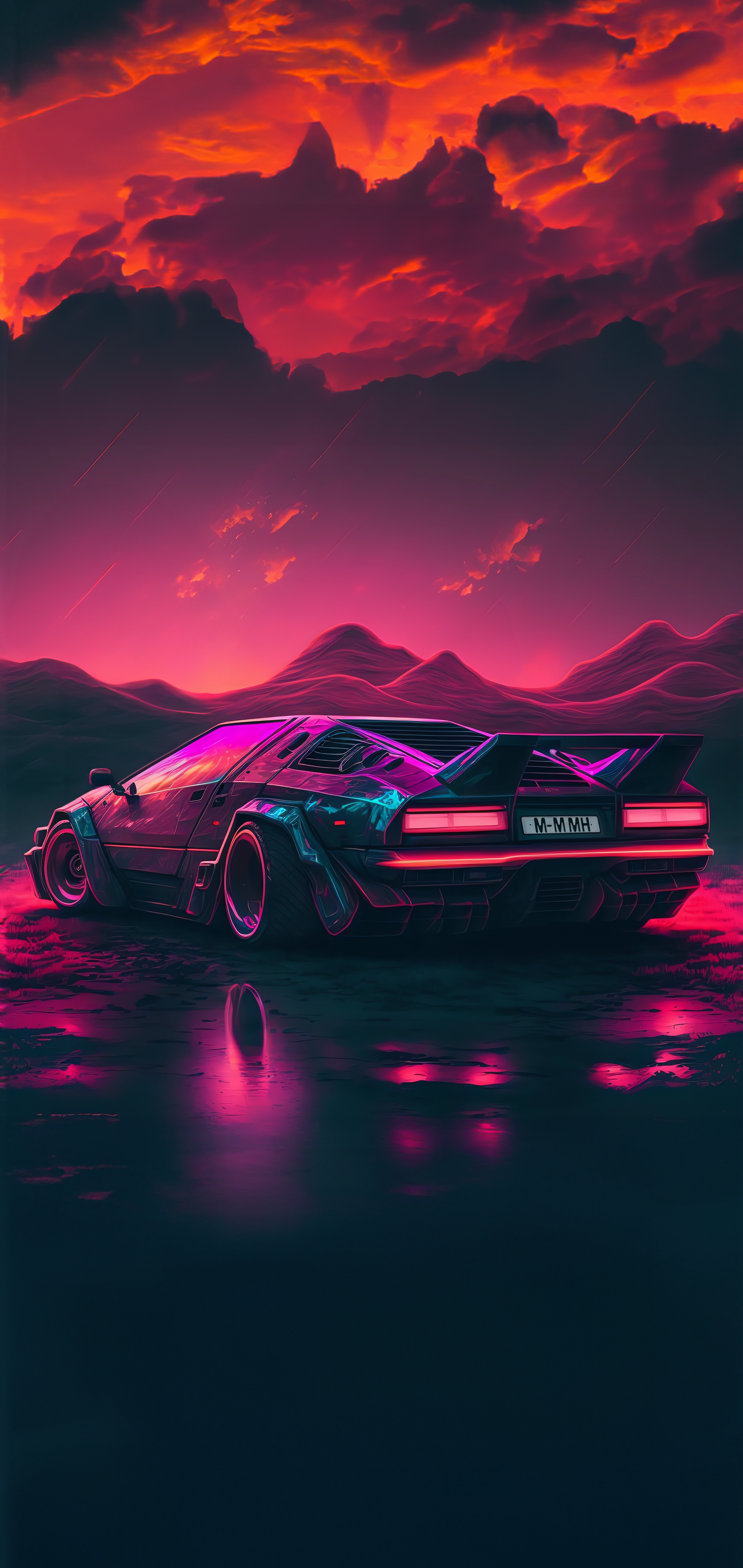 SYNTHWAVE CAR WALLPAPER IPHONE