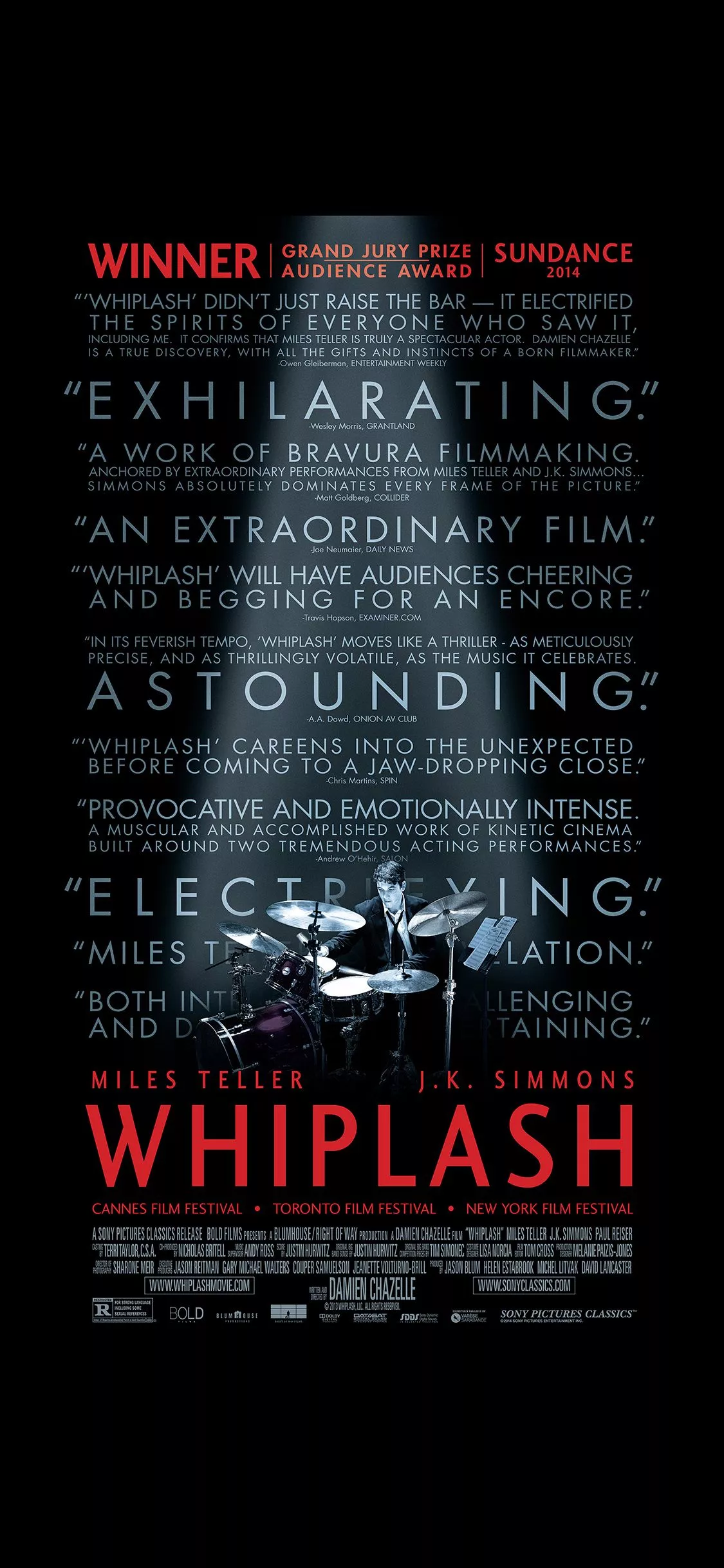 Whiplash Poster Film Music Drum Dark