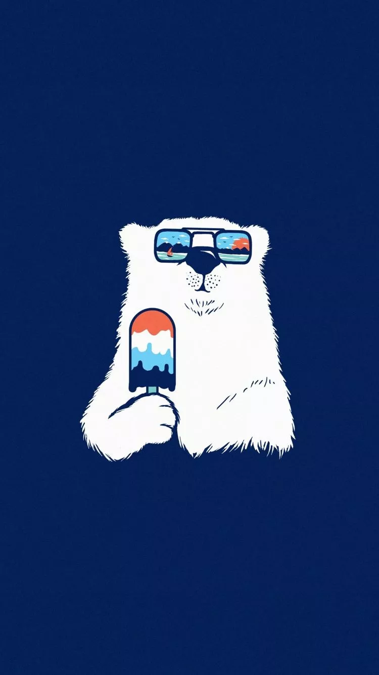 wallpaper 750x1334 polar bear, minimal