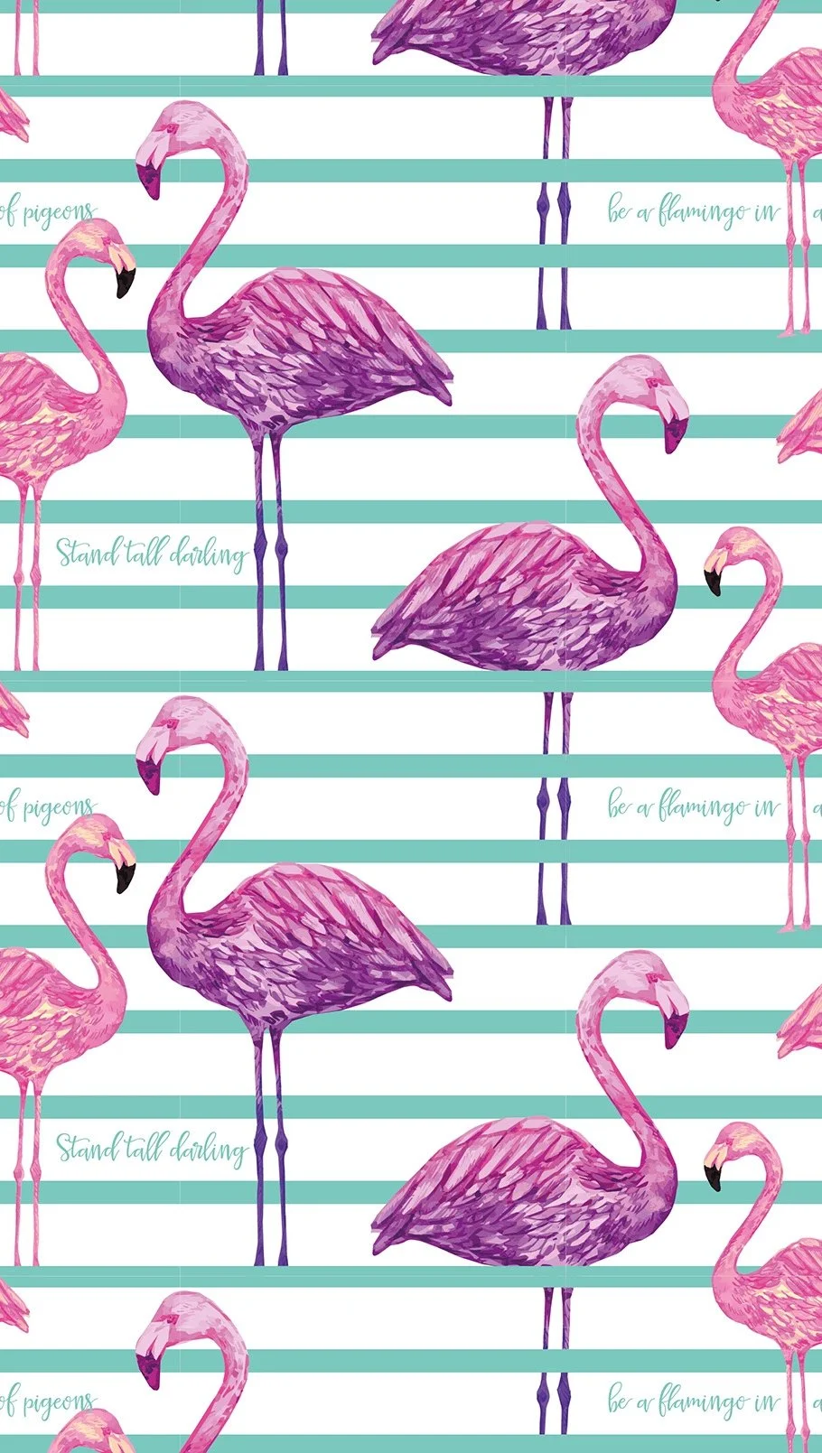 Kiut Flamingo pattern Wallpaper